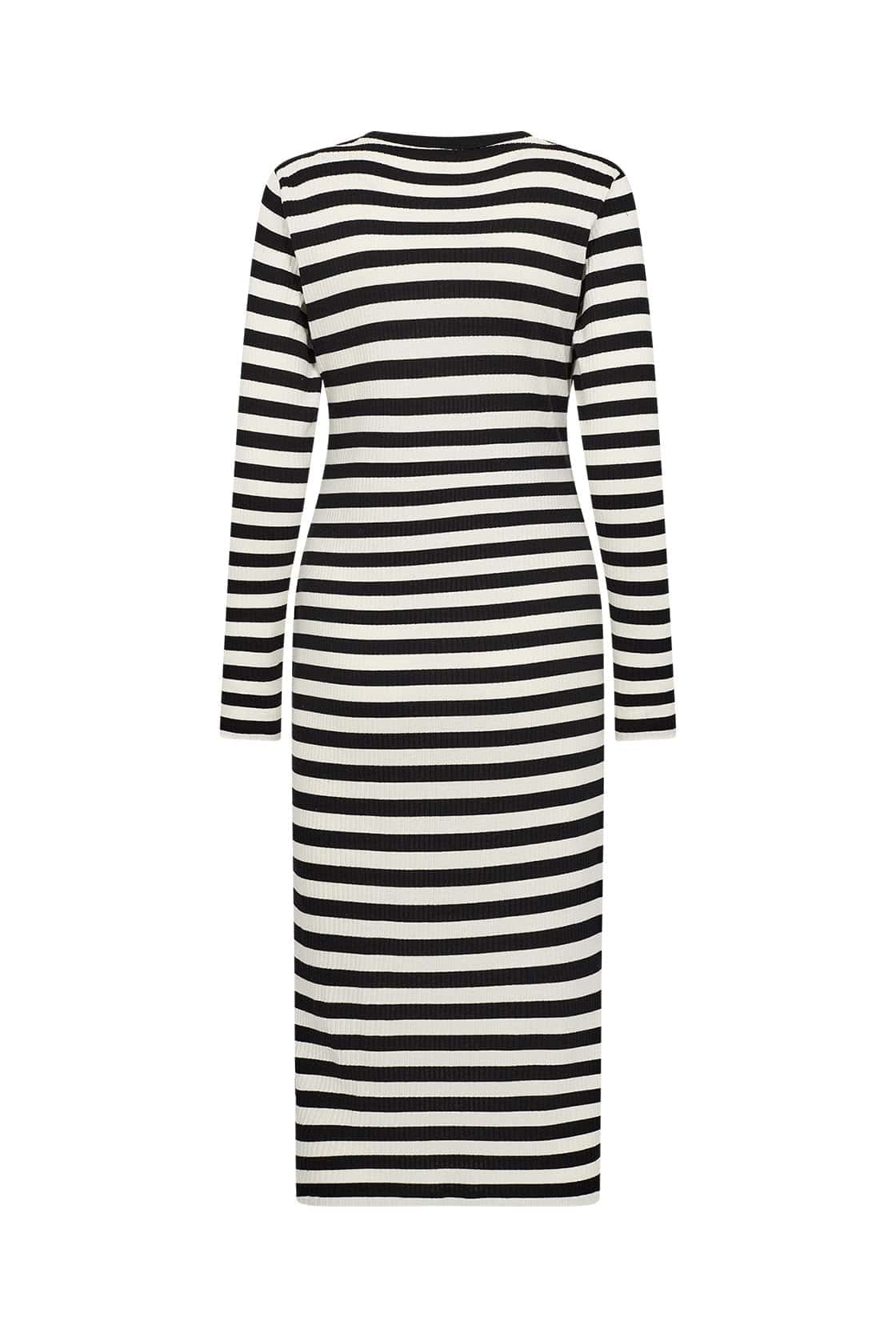 Soya Concept Djaka Stripe Jersey Midi Dress - Black Combi