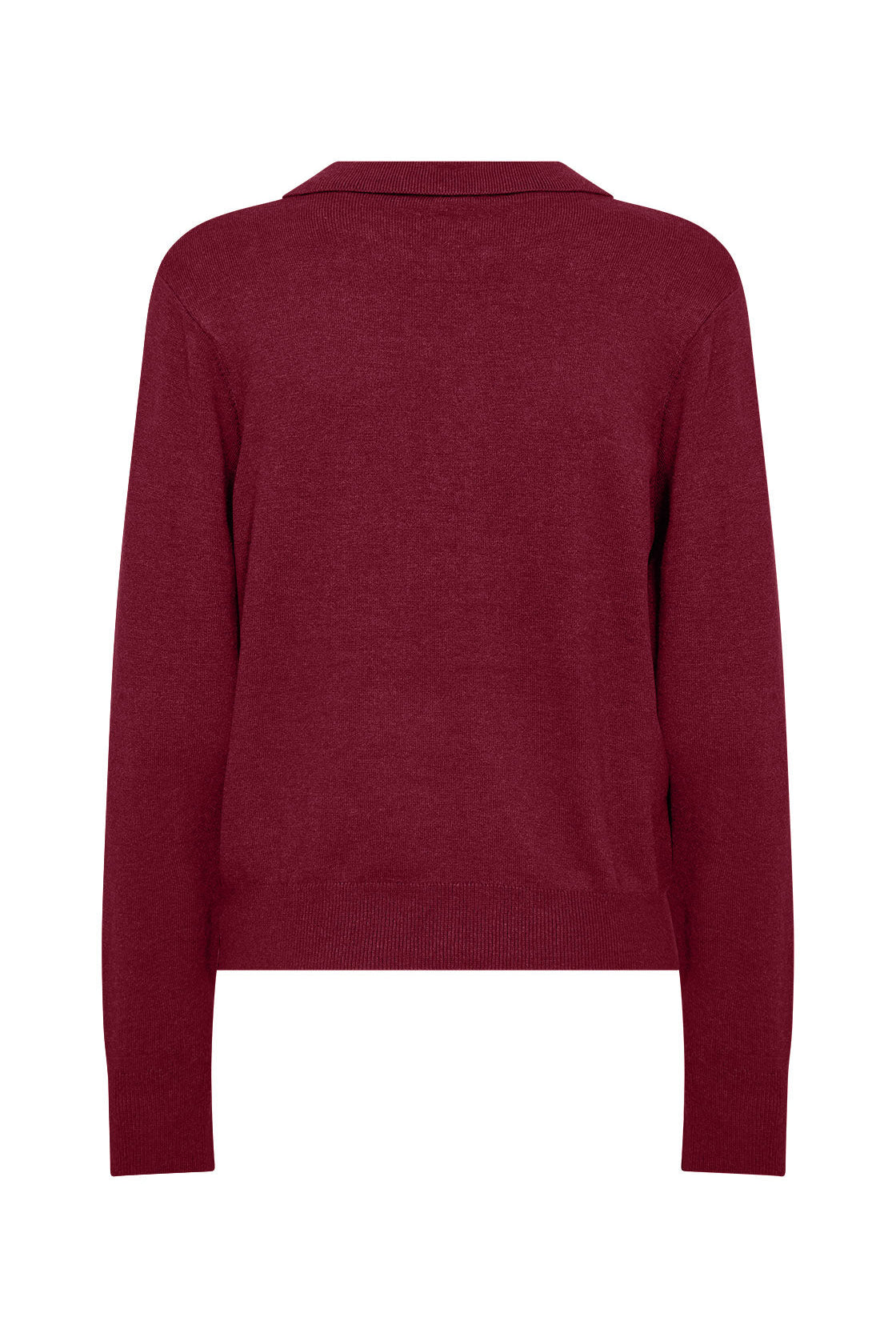 Soya Concept Dollie Collared Neckline Jumper - Dark Red Melange