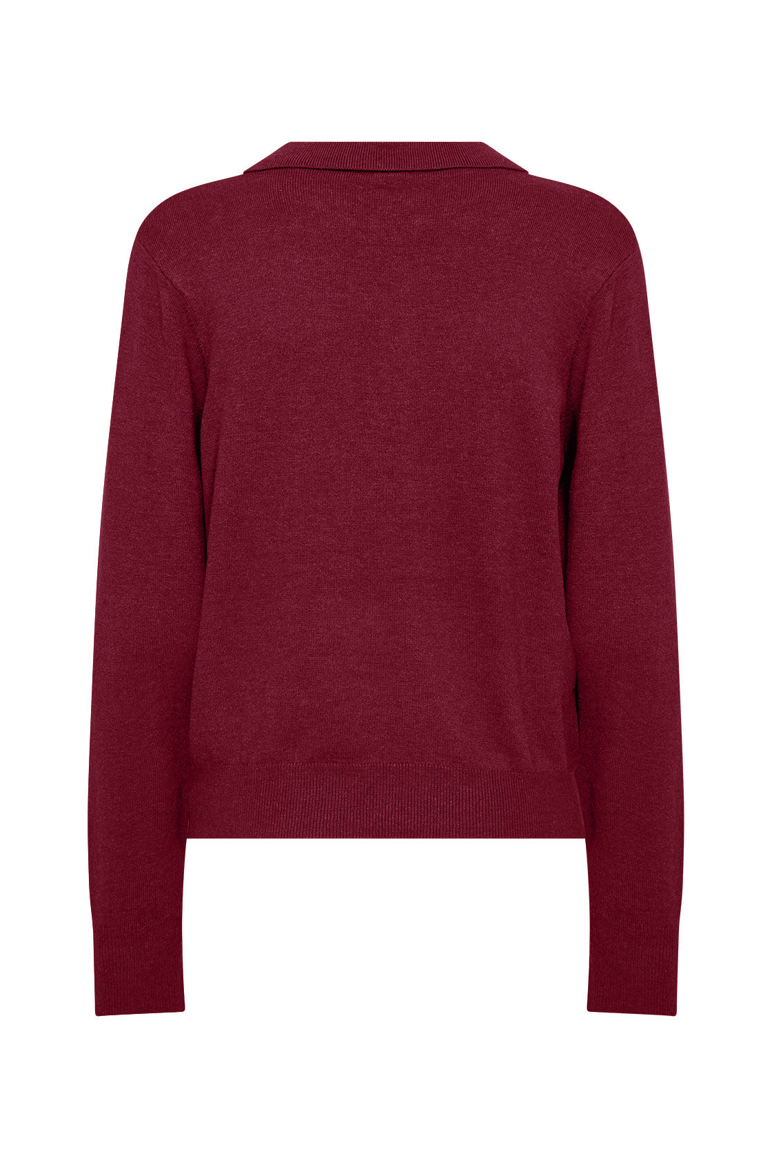 Soya Concept Dollie Collared Neckline Jumper - Dark Red Melange