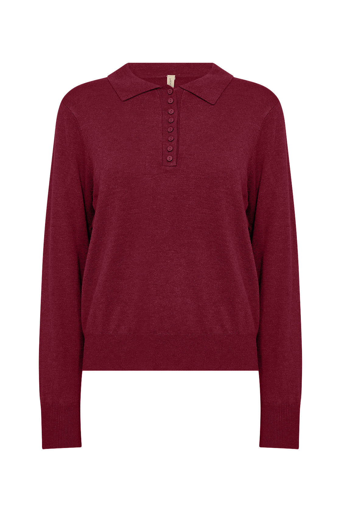 Soya Concept Dollie Collared Neckline Jumper - Dark Red Melange