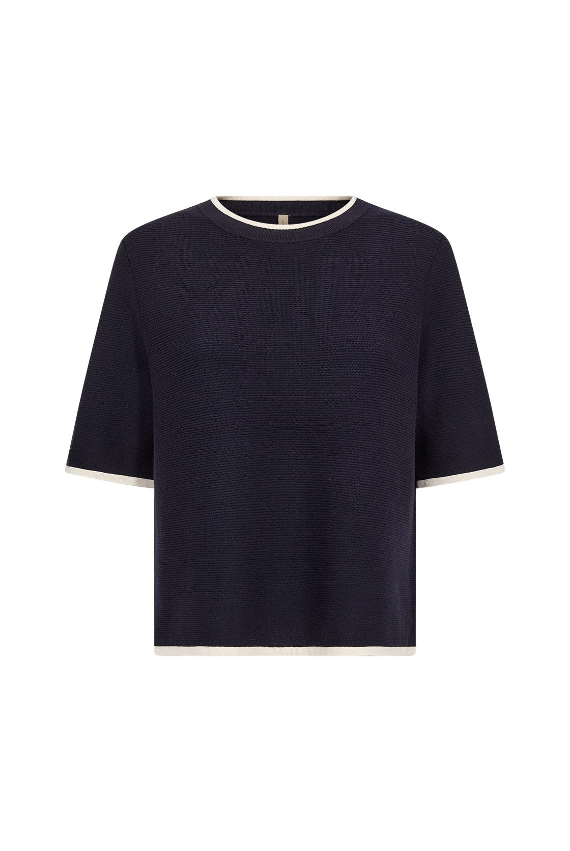 Soya Concept Dollie Contrast Trim Knitted Top - Navy Combi