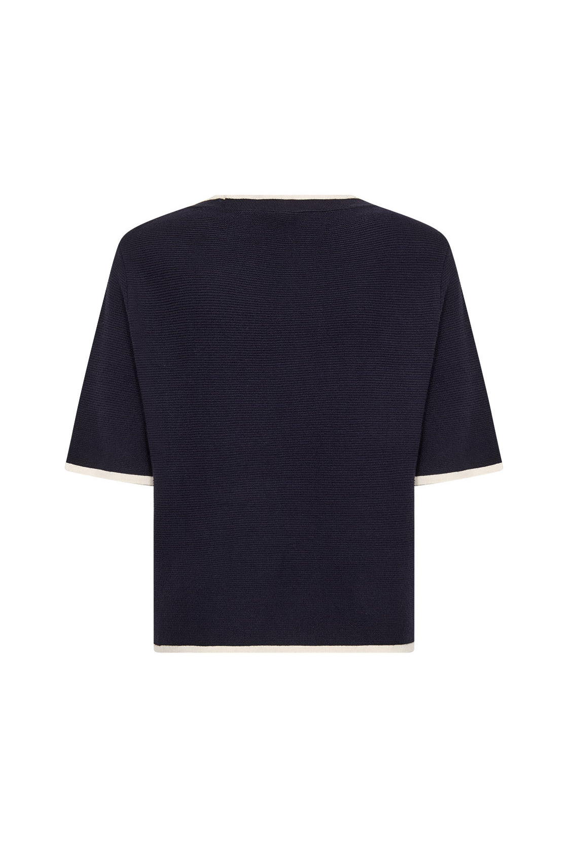 Soya Concept Dollie Contrast Trim Knitted Top - Navy Combi