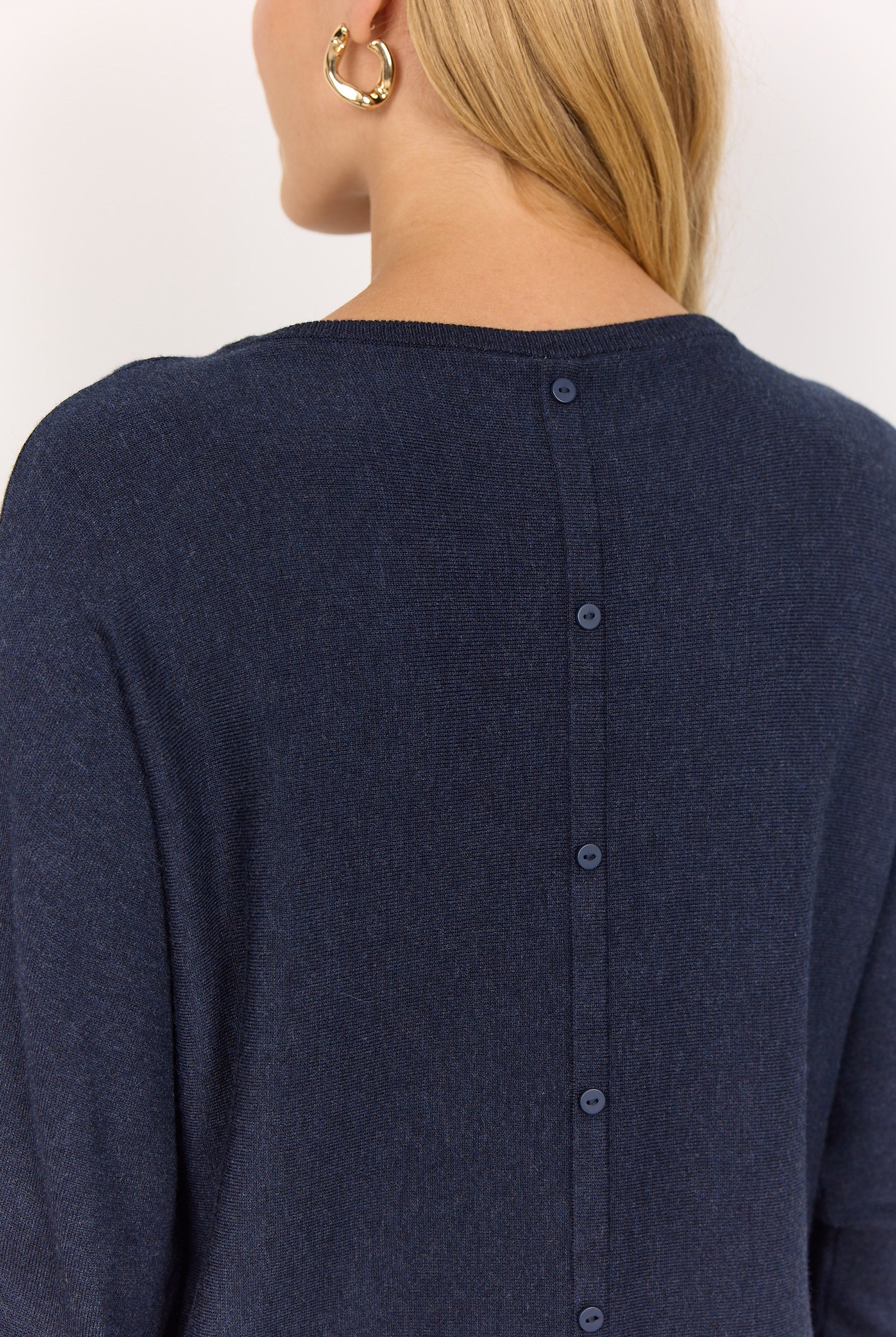 Soya Concept Dollie Jumper with Button Detail - Navy