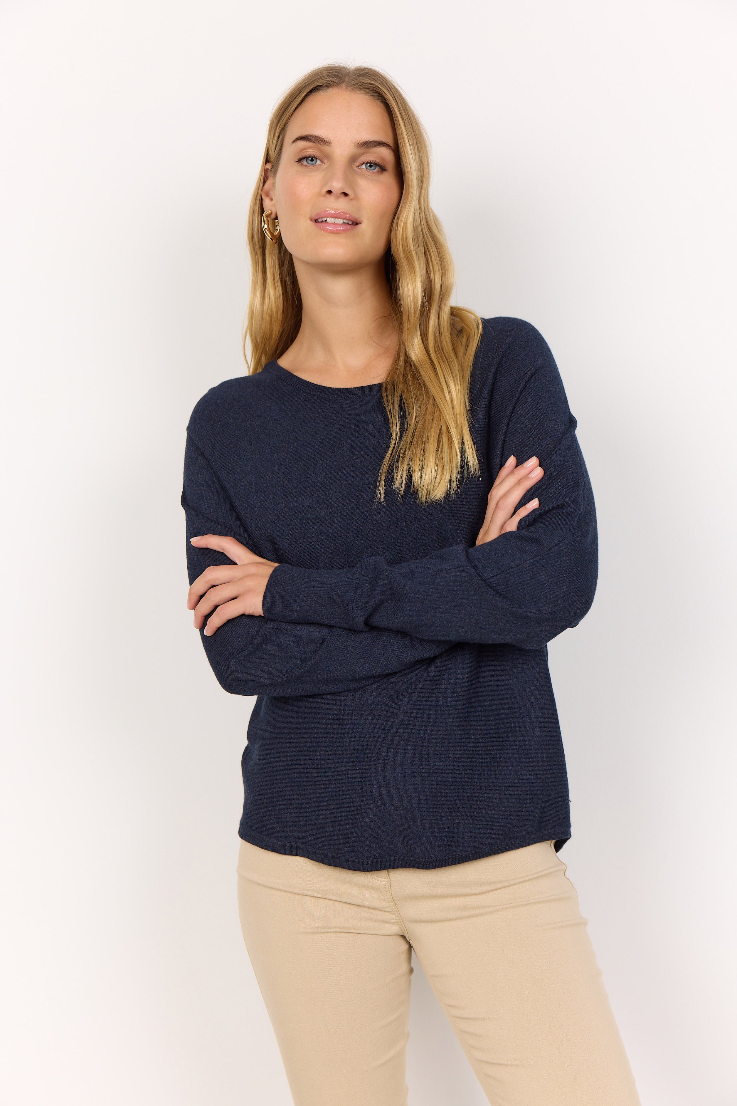 Soya Concept Dollie Jumper with Button Detail - Navy