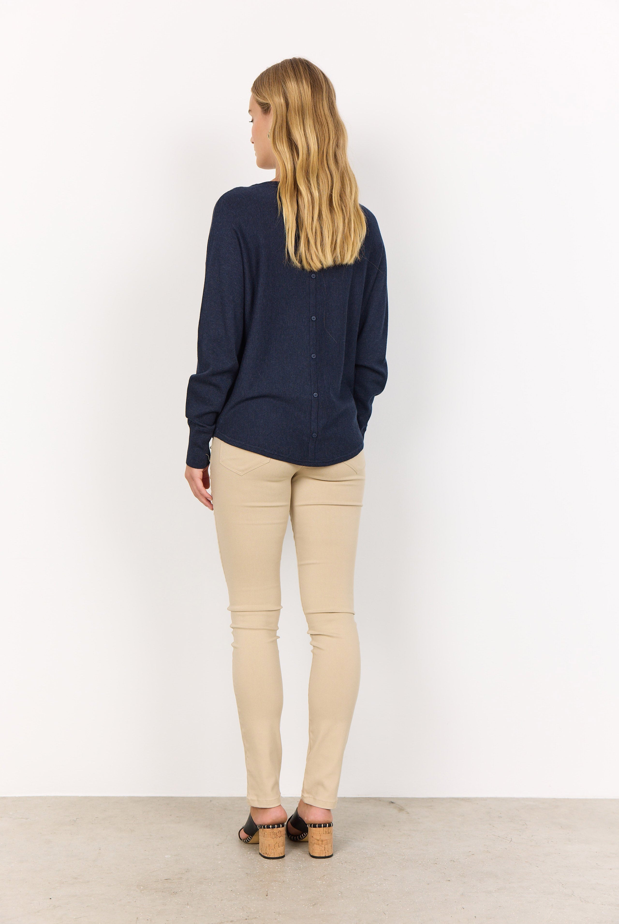 Soya Concept Dollie Jumper with Button Detail - Navy