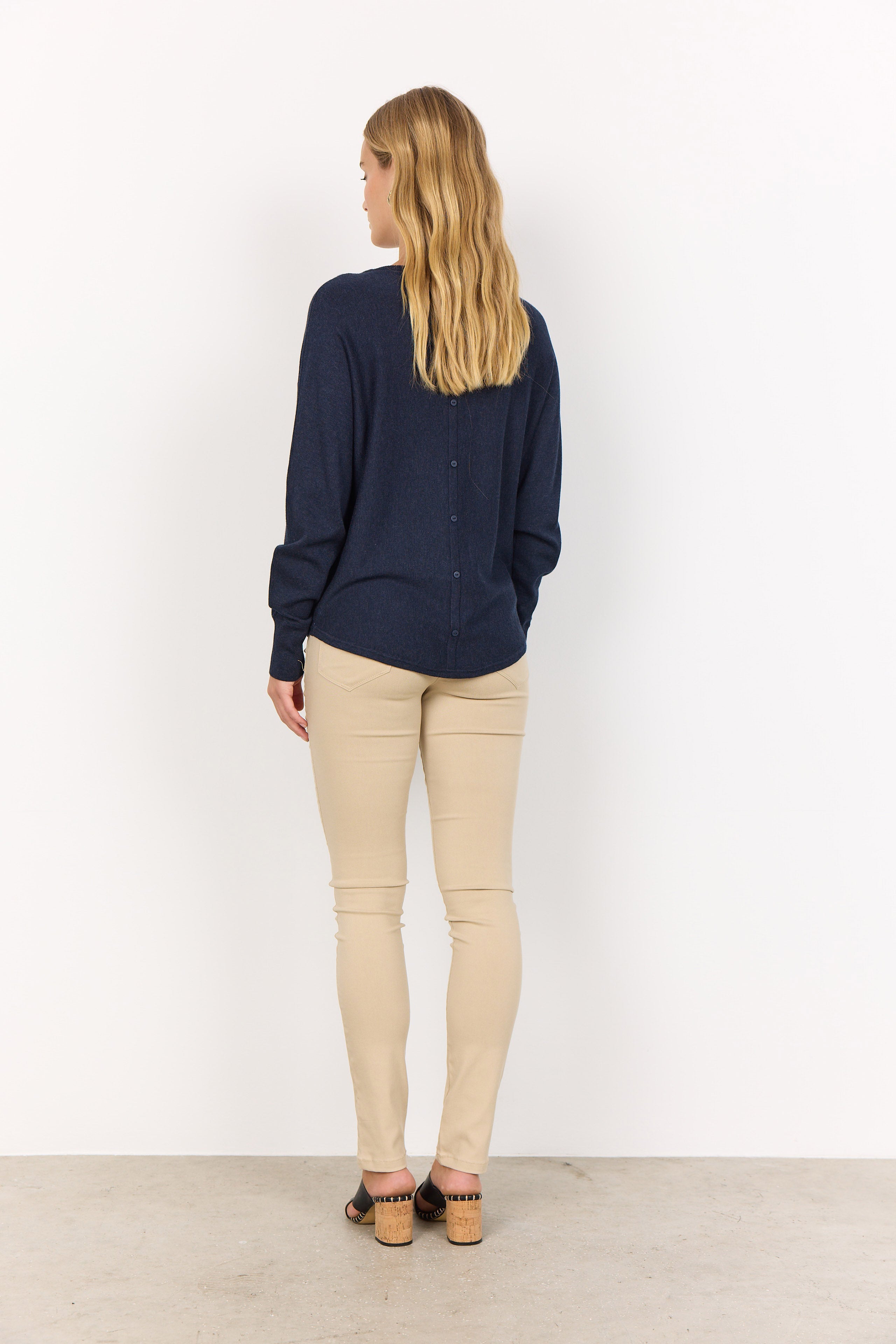 Soya Concept Dollie Jumper with Button Detail - Navy