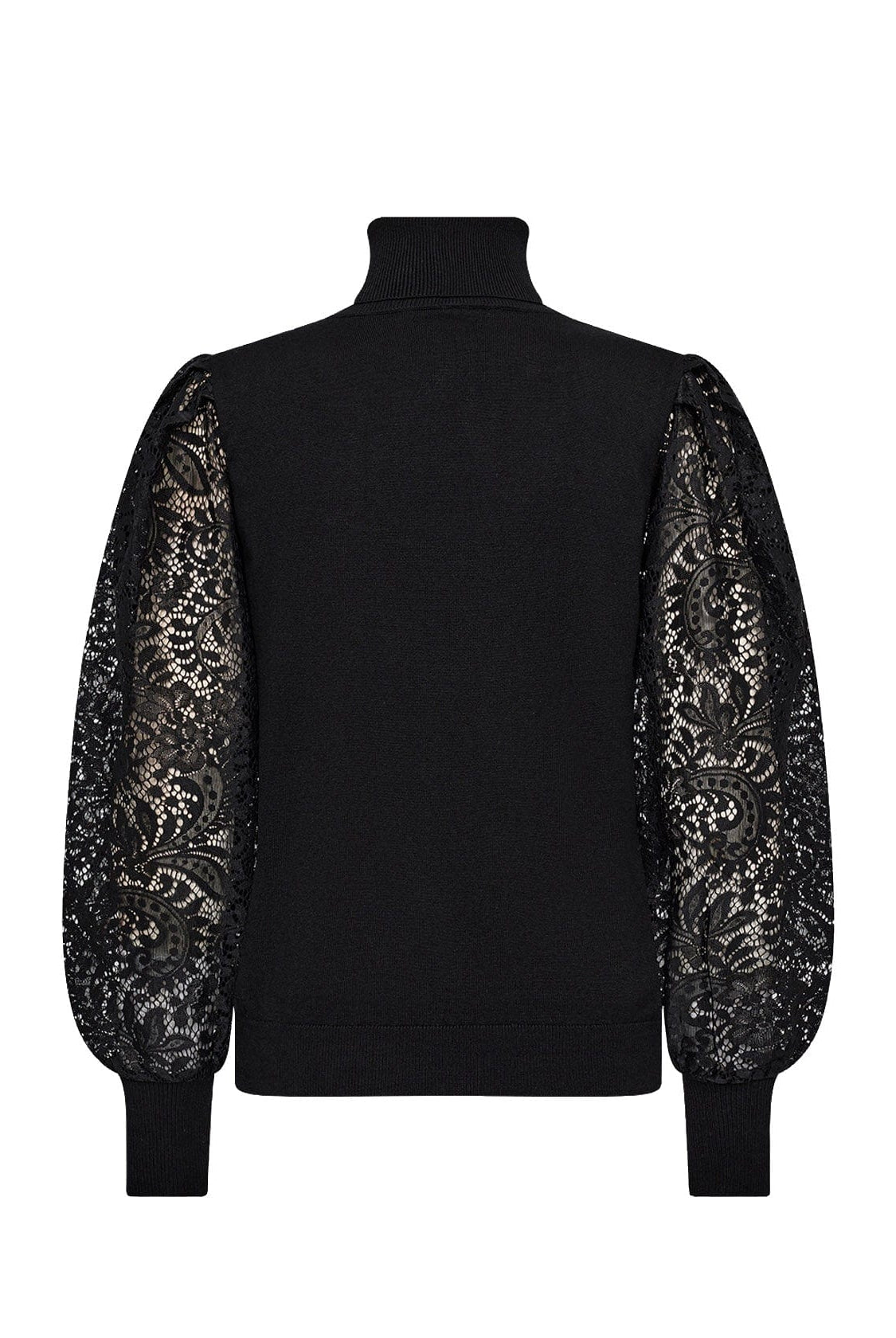 Soya Concept Dollie Knitted Jumper with Lace Sleeves - Black