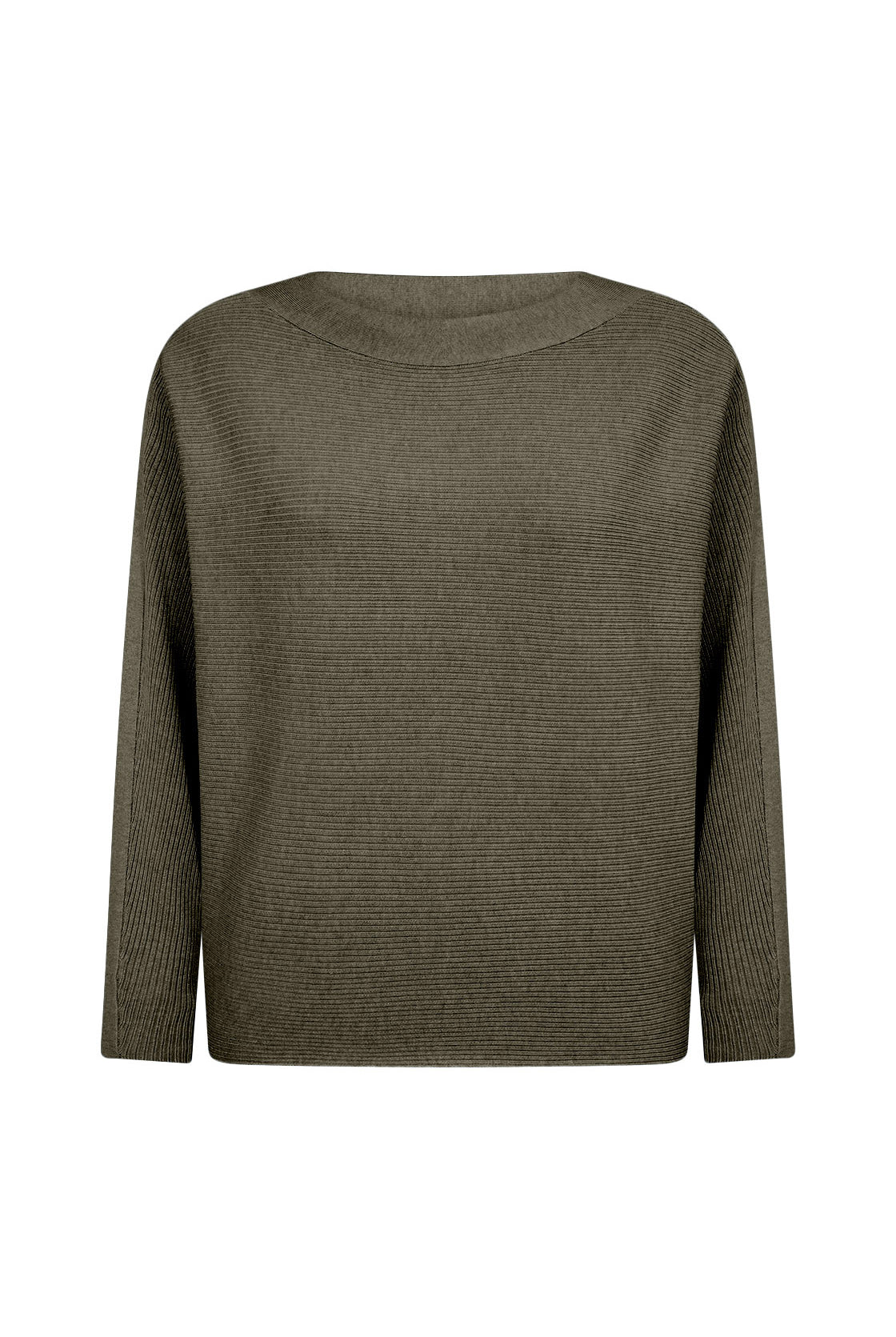 Soya Concept Dollie Knitted Rib Jumper - Grape Leaf Melange