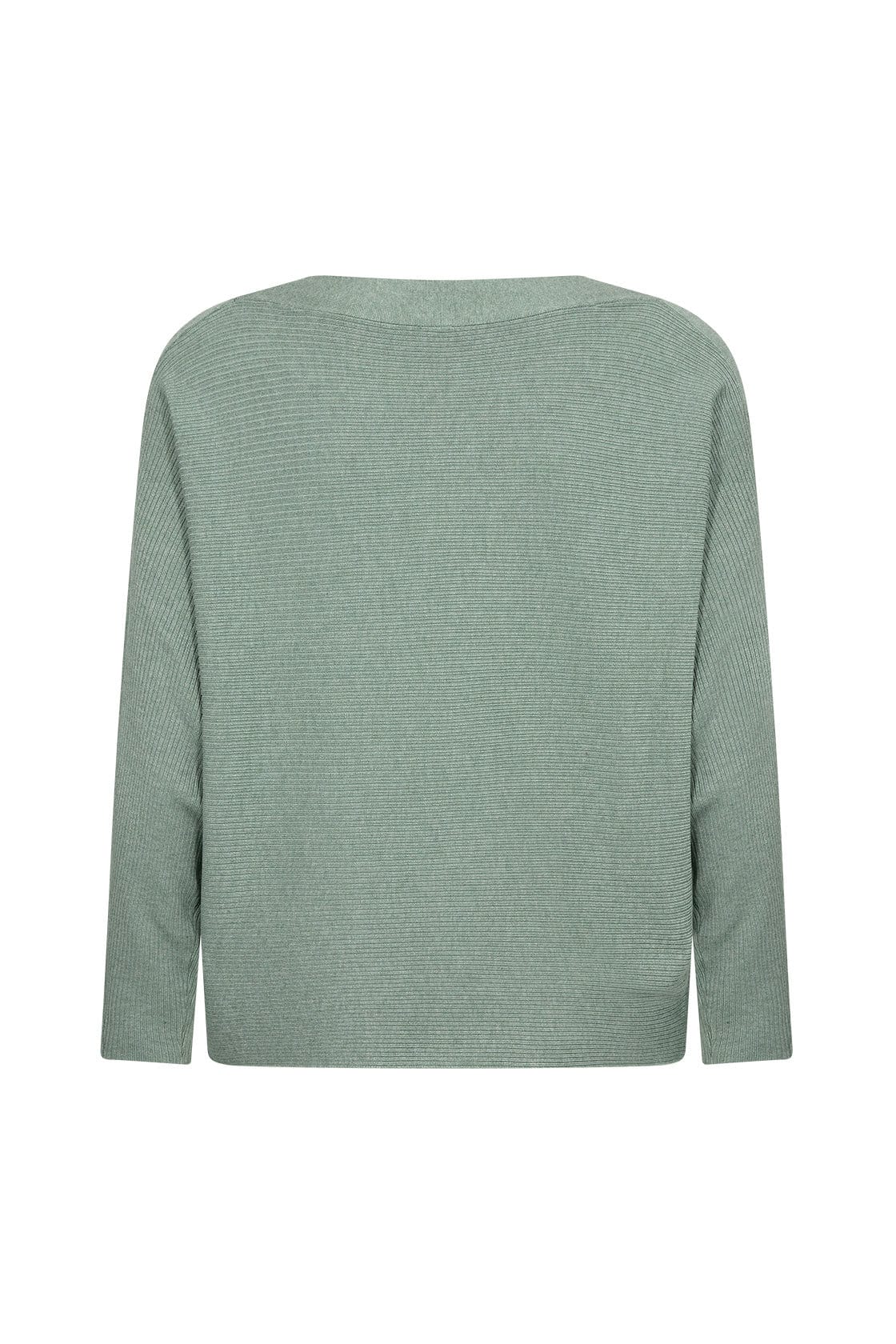 Soya Concept Dollie Knitted Rib Jumper - Mineral Green Melange