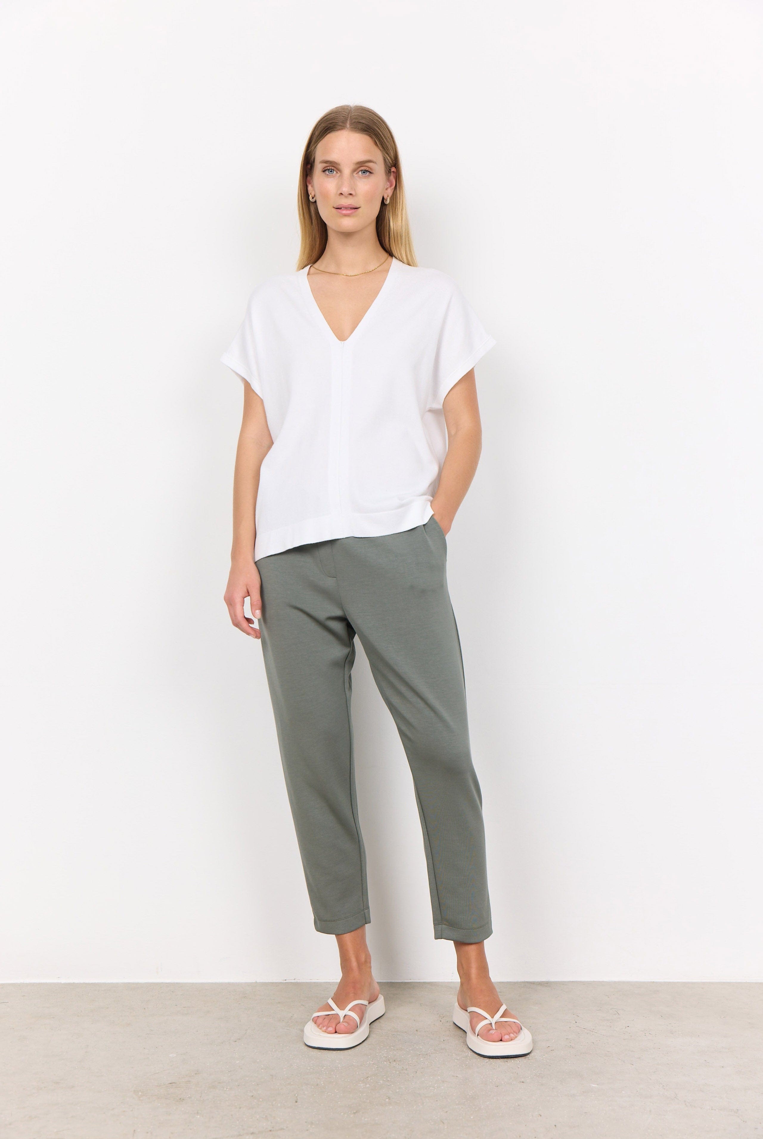 Soya Concept Dollie Knitted T-Shirt - White