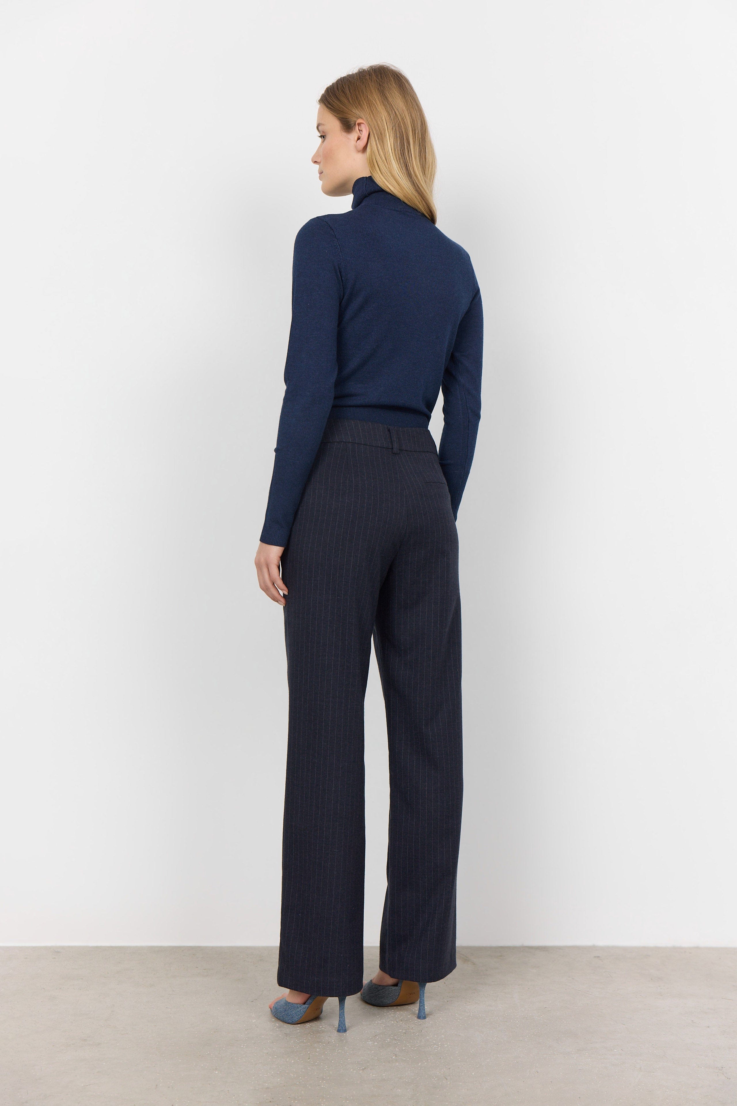 Soya Concept Dollie Roll Neck Jumper - Blue Iris Melange