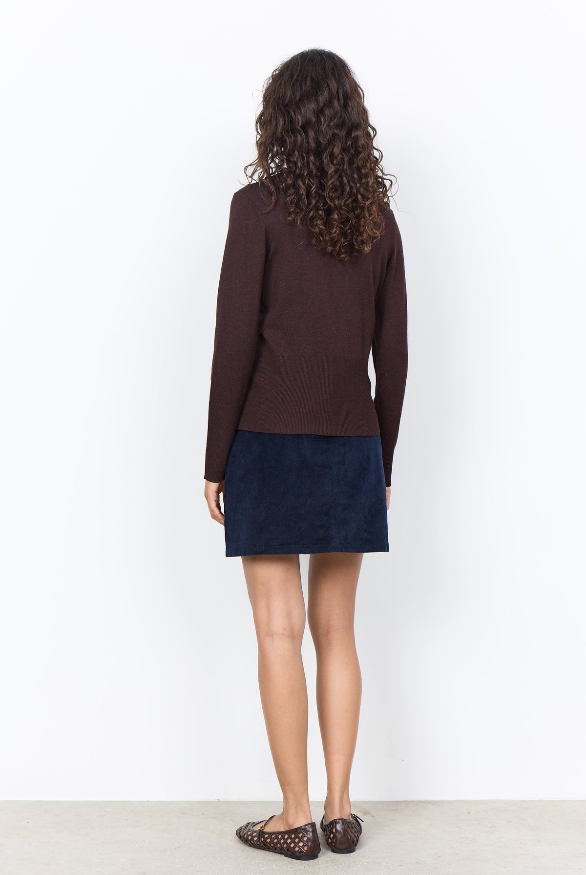 Soya Concept Dollie Roll Neck Jumper - Chocolate Plum Melange