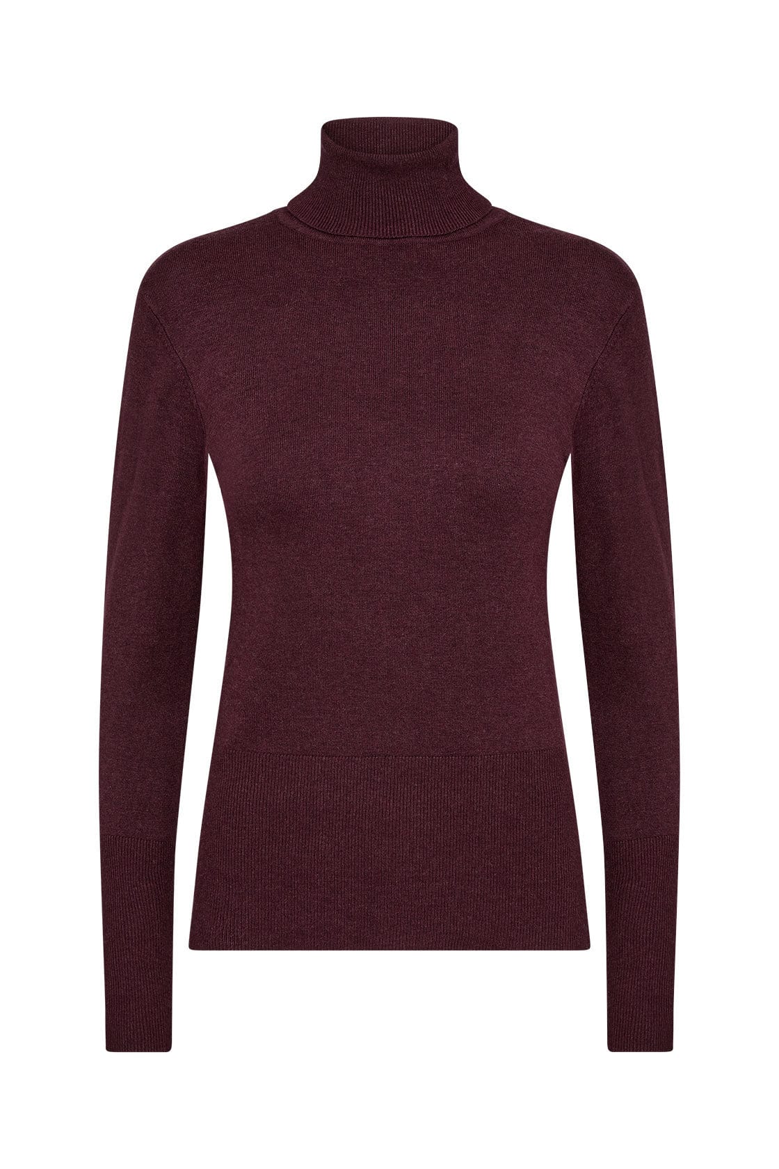 Soya Concept Dollie Roll Neck Jumper - Wine Melange
