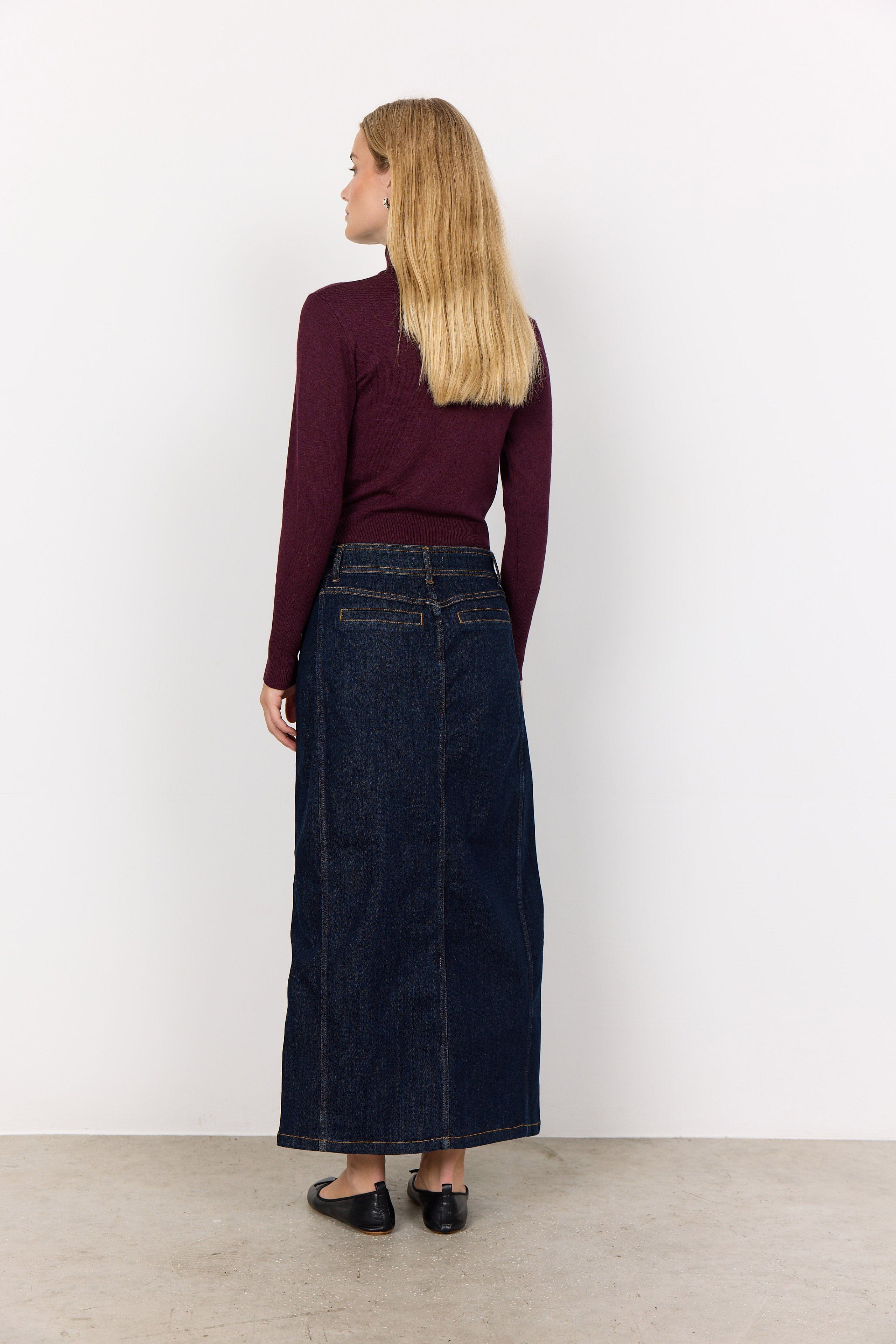 Soya Concept Dollie Roll Neck Jumper - Wine Melange