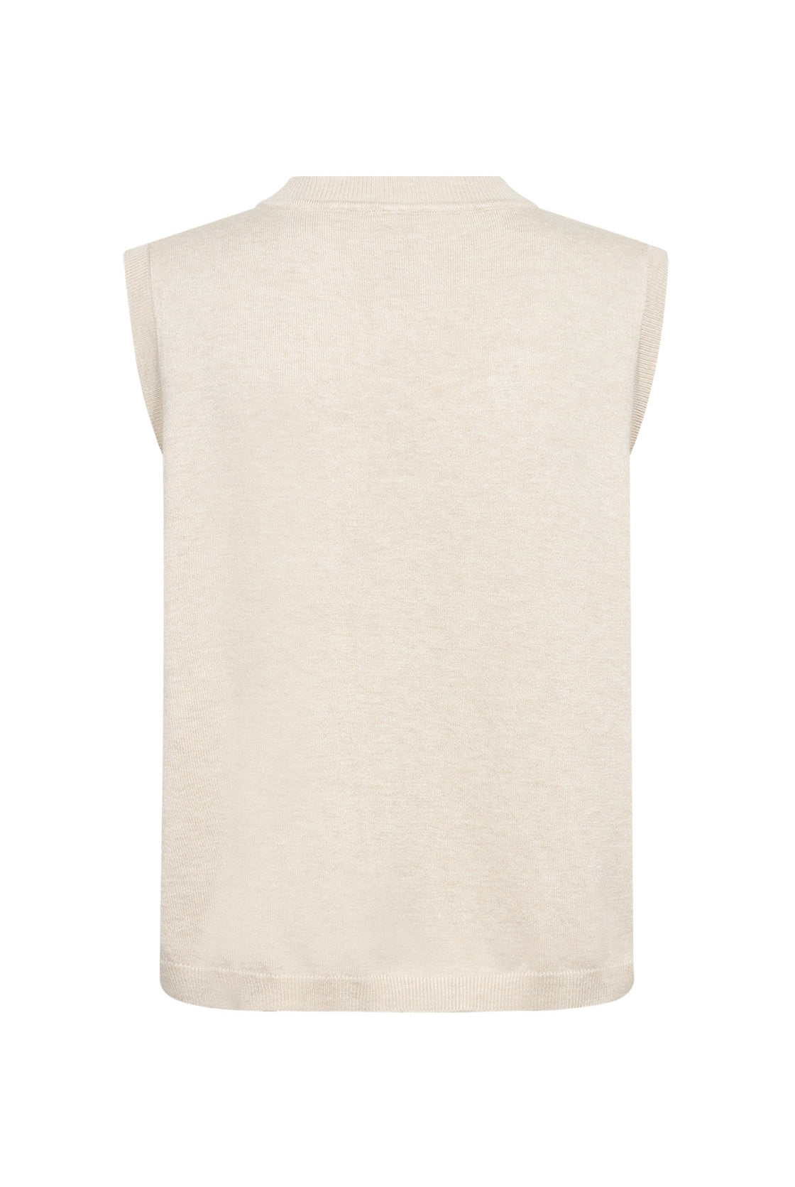 Soya Concept Dollie Ruffle Sleeveless Jumper - Cream Melange