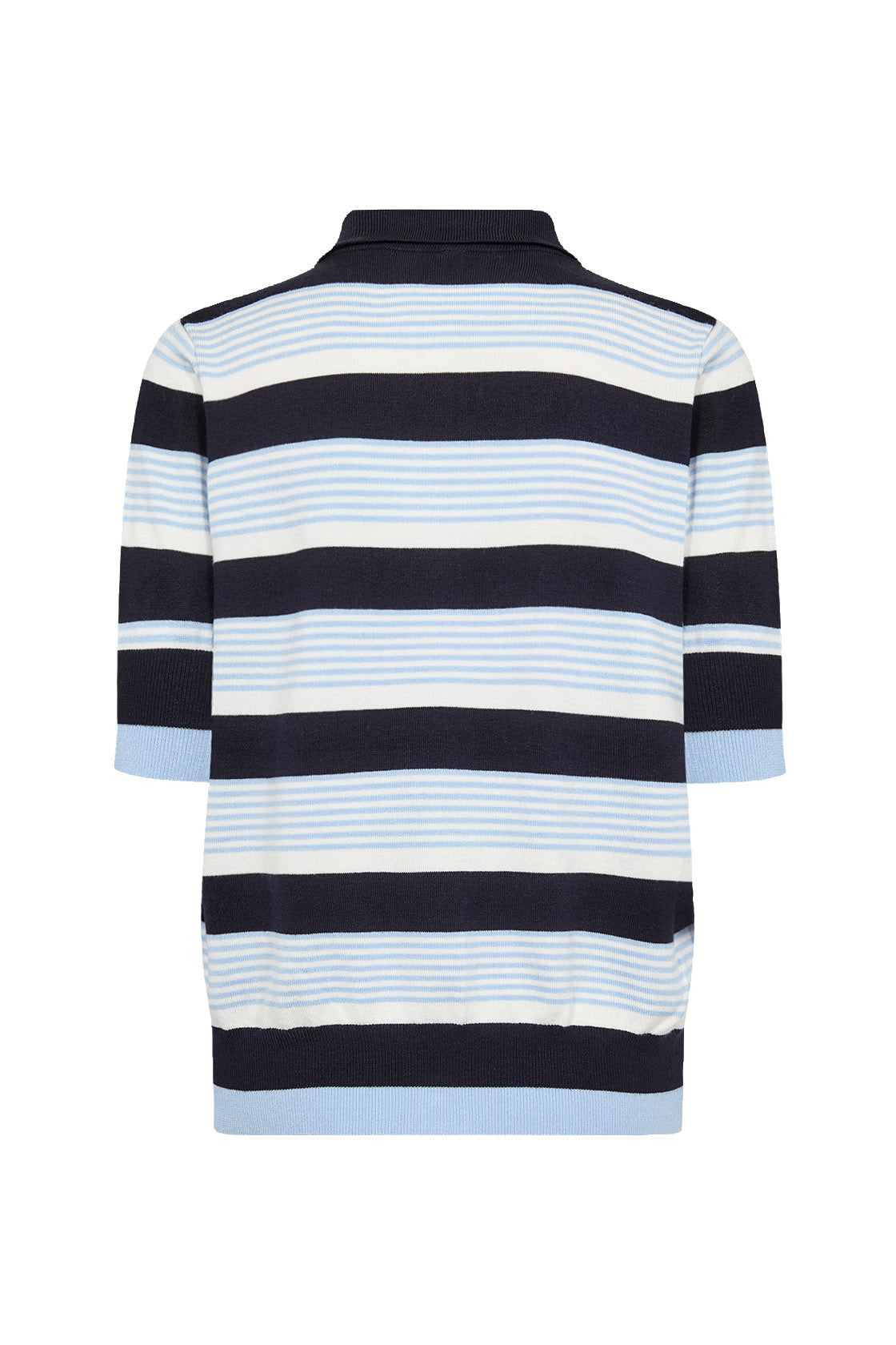 Soya Concept Dollie Striped Button Through Knit - Navy Combi