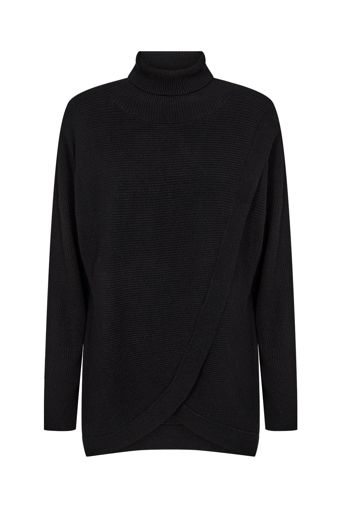 Soya Concept Dollie Wrap Effect Knitted Jumper - Black