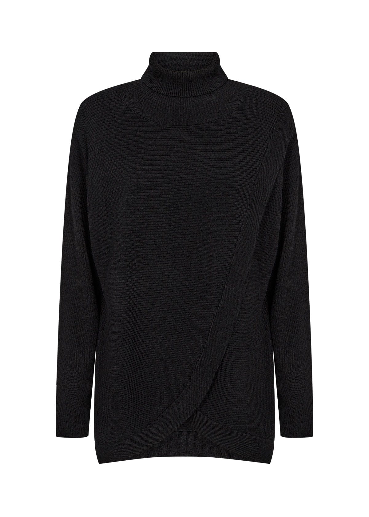 Soya Concept Dollie Wrap Effect Knitted Jumper - Black
