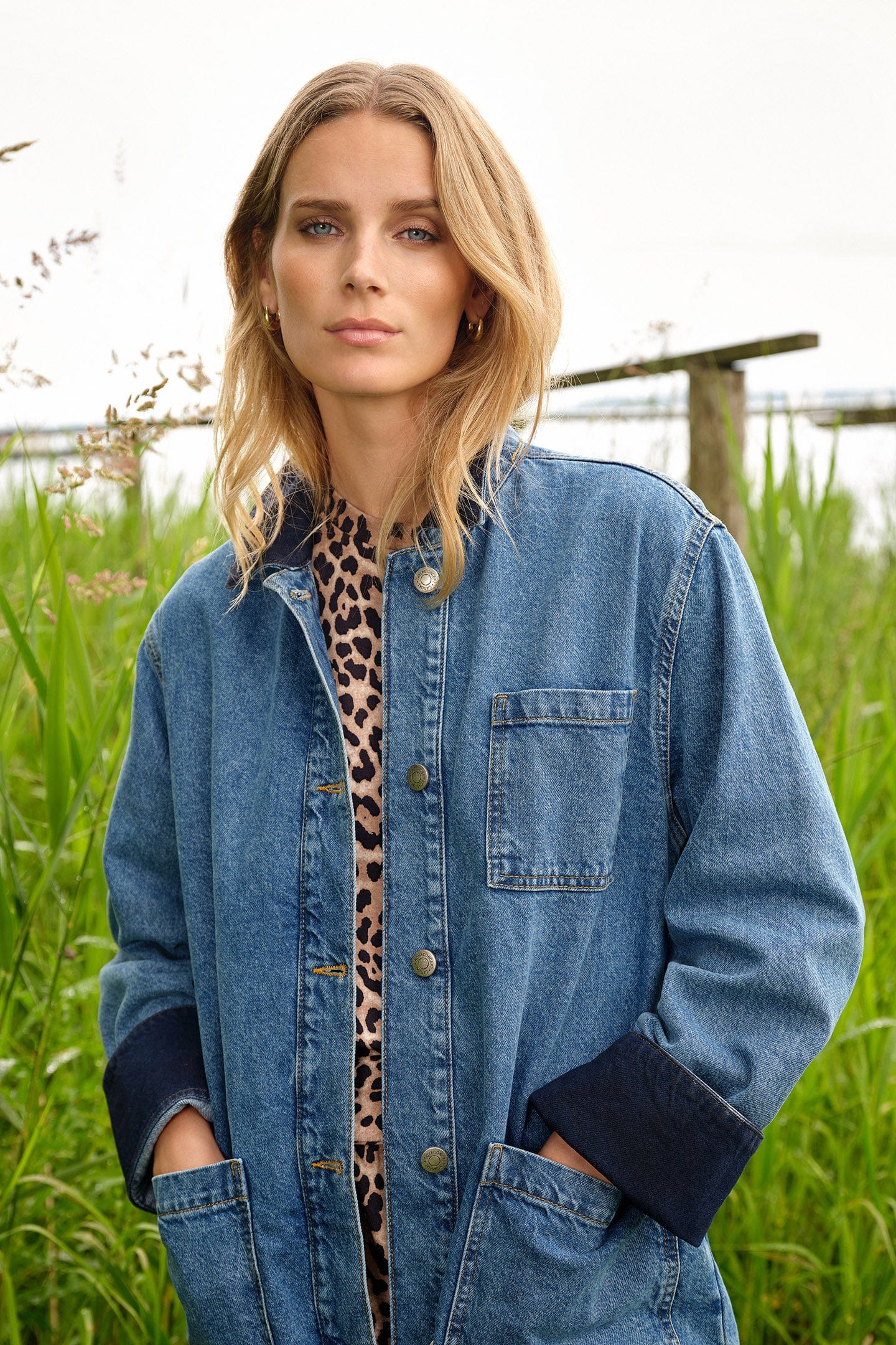 Soya Concept Dolores Denim Shacket - Medium Blue Denim