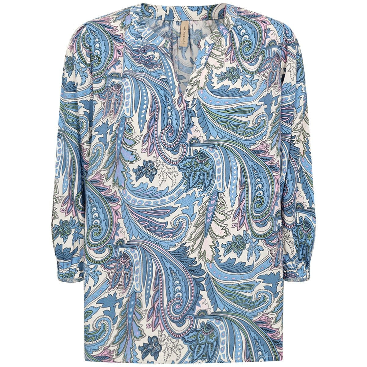 SOYA CONCEPT ASTER Navy & Tan Paisley Print Blouse