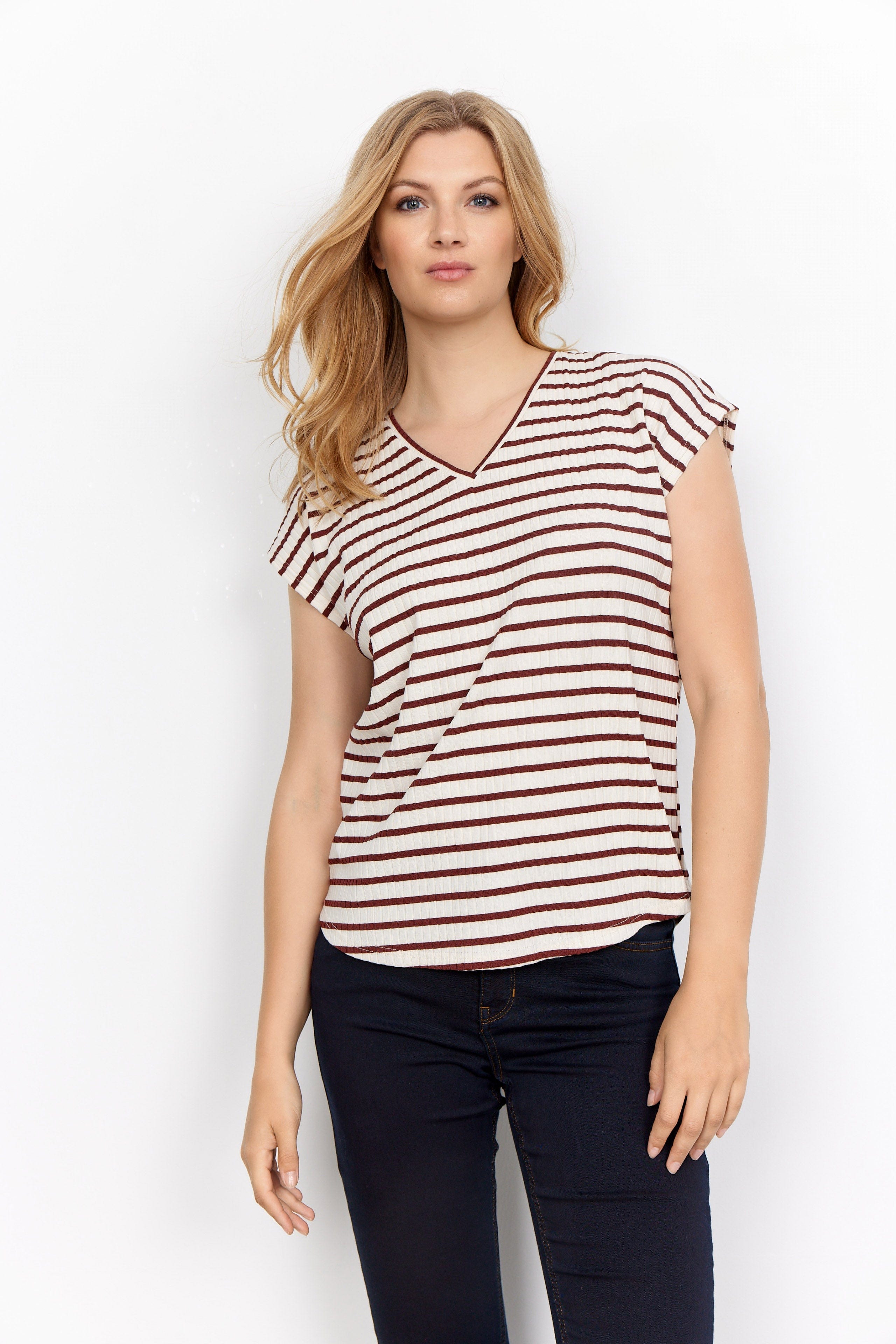 Soya Concept Ejda T-Shirt - Wine Combi