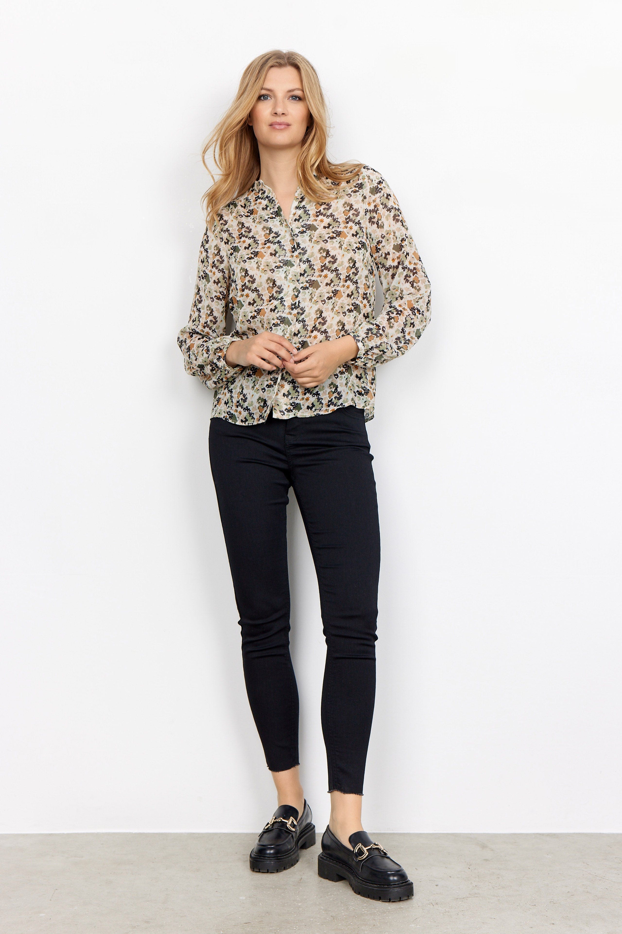Soya Concept Elisa Shirt - Oil Green Combi