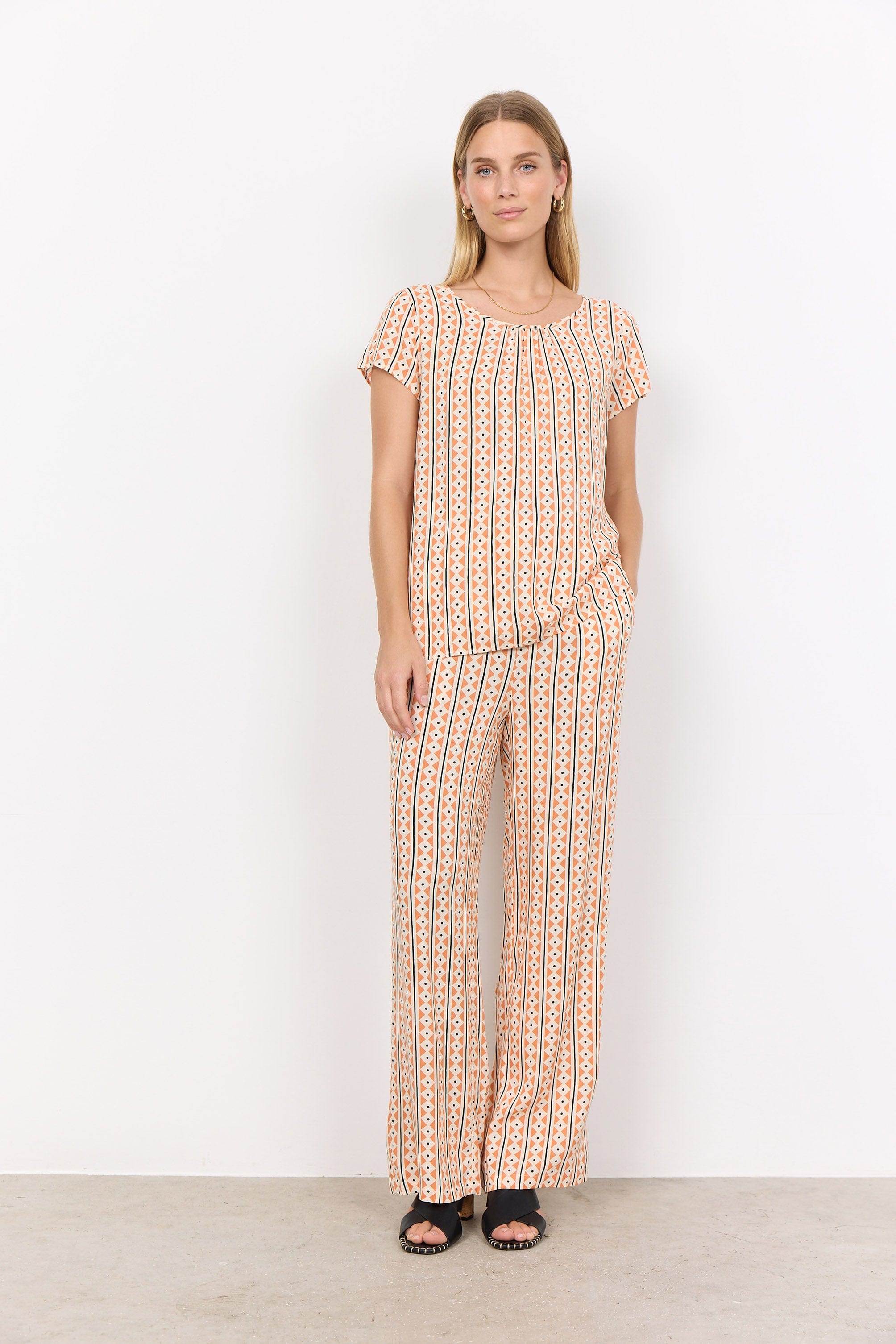 Soya Concept Elsia Printed Top - Papaya Combi
