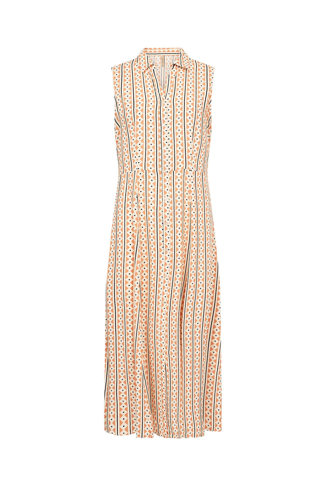 Soya Concept Elsia Shirt Midi Dress - Papaya Combi