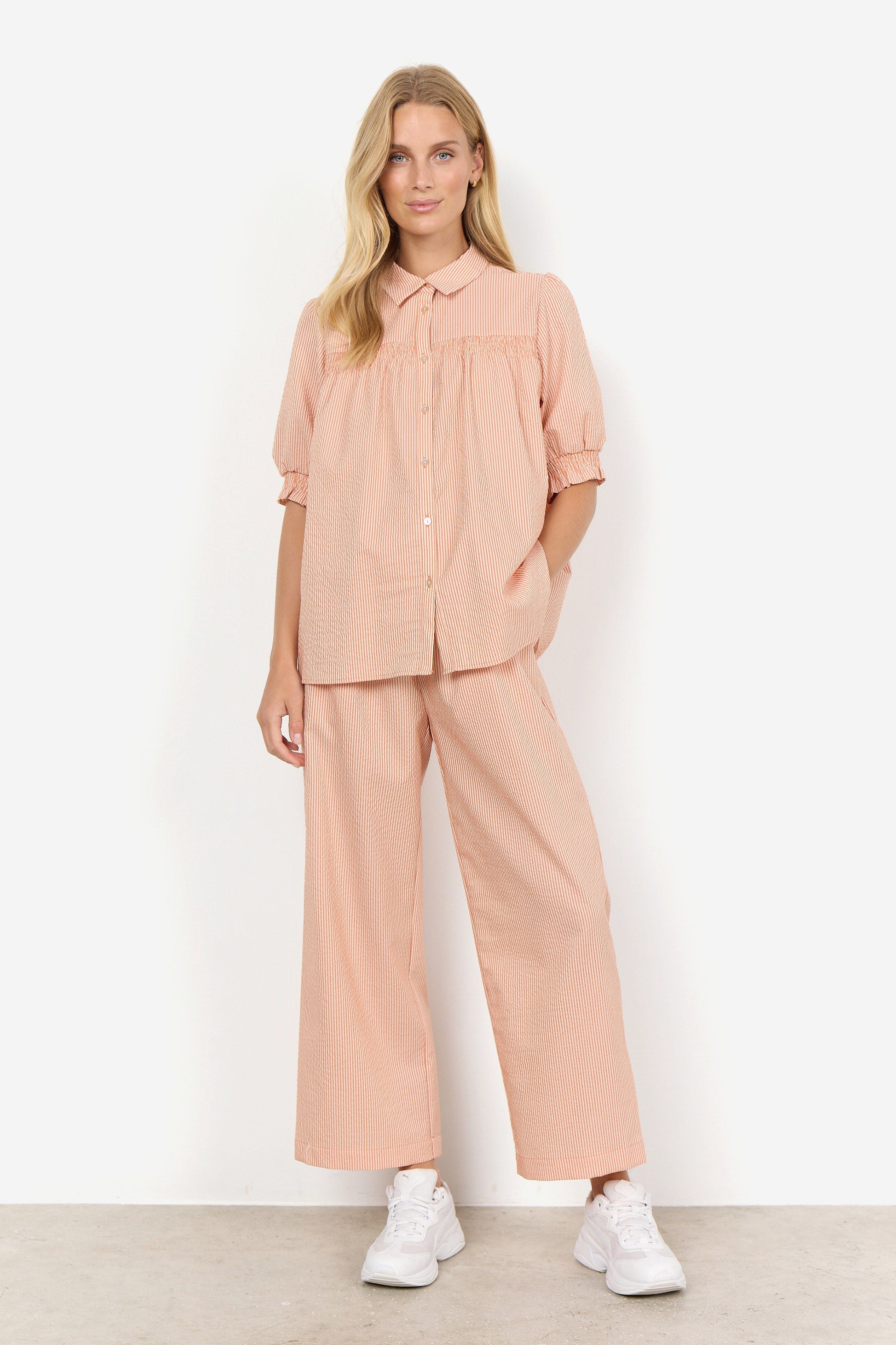 Soya Concept Emmelin Stripe Shirt - Papaya Combi