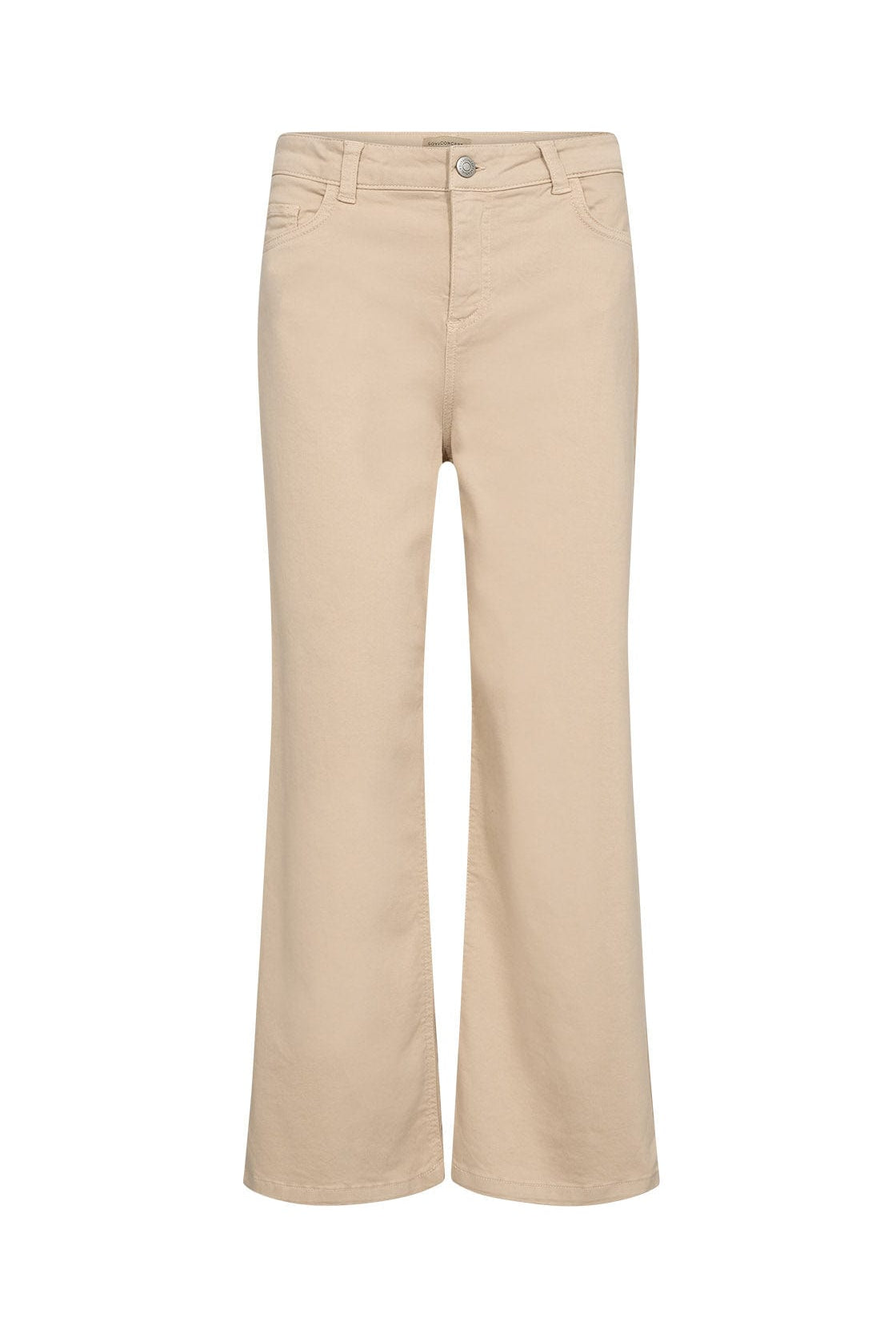 Soya Concept Erna Denim Flared Cropped Trousers - Sand