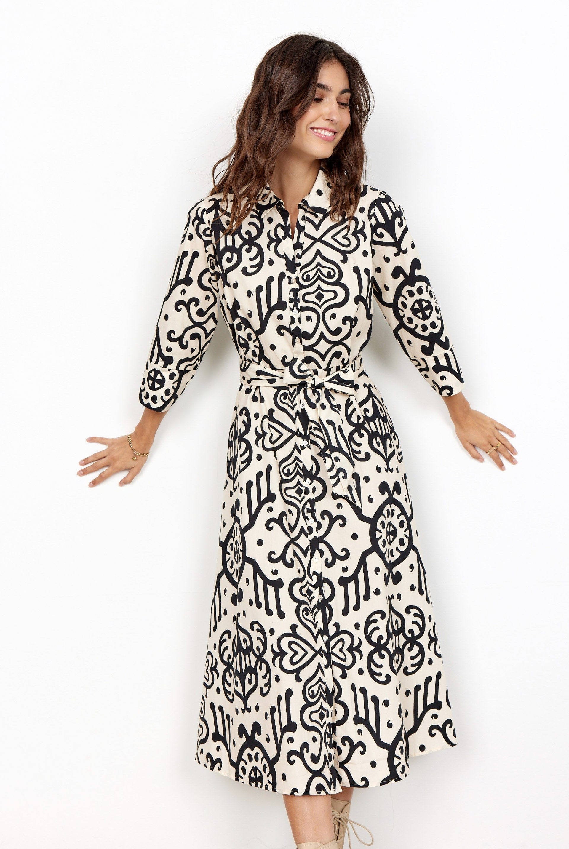 Soya Concept Evin Midi Dress - Black Combi