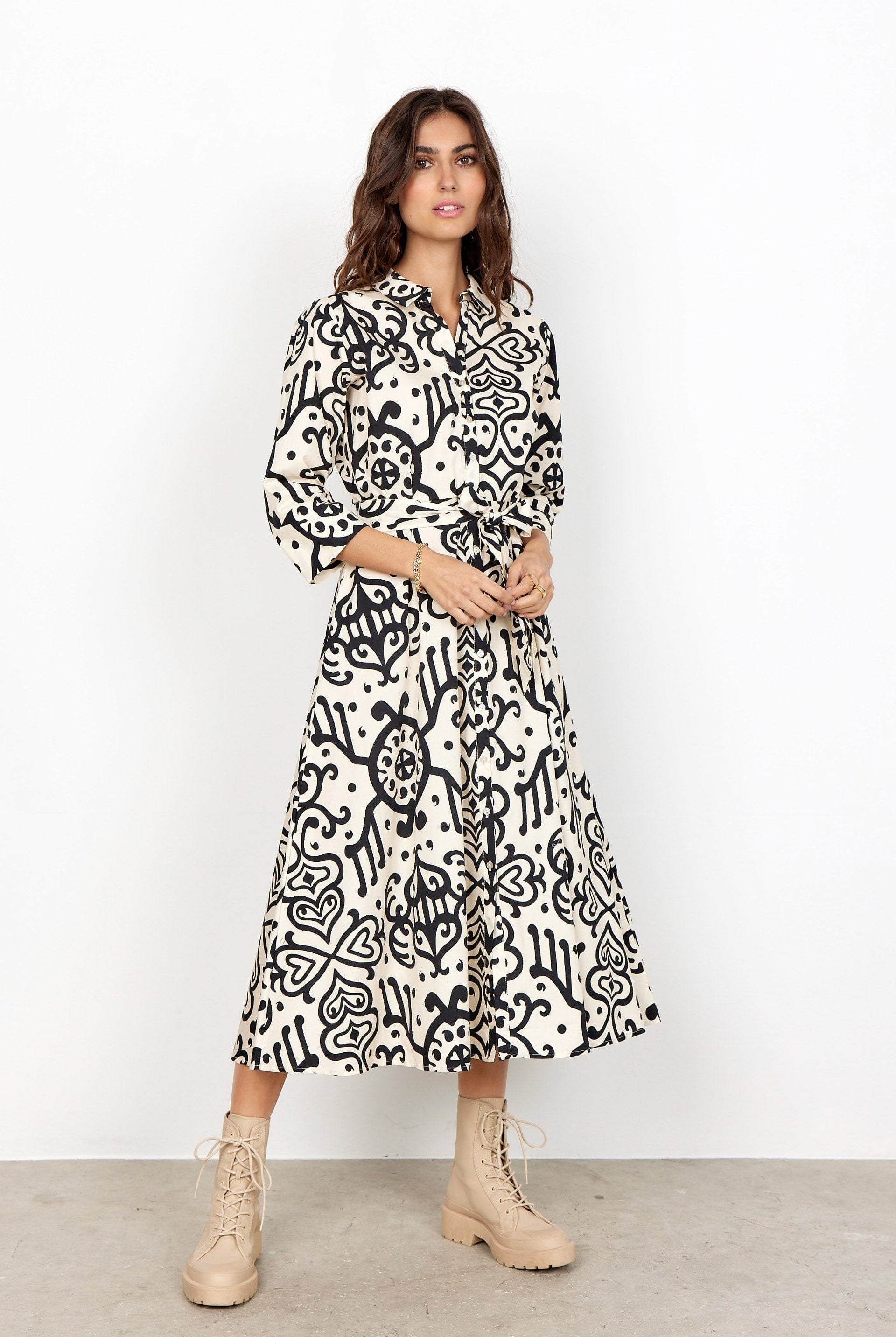 Soya Concept Evin Midi Dress - Black Combi