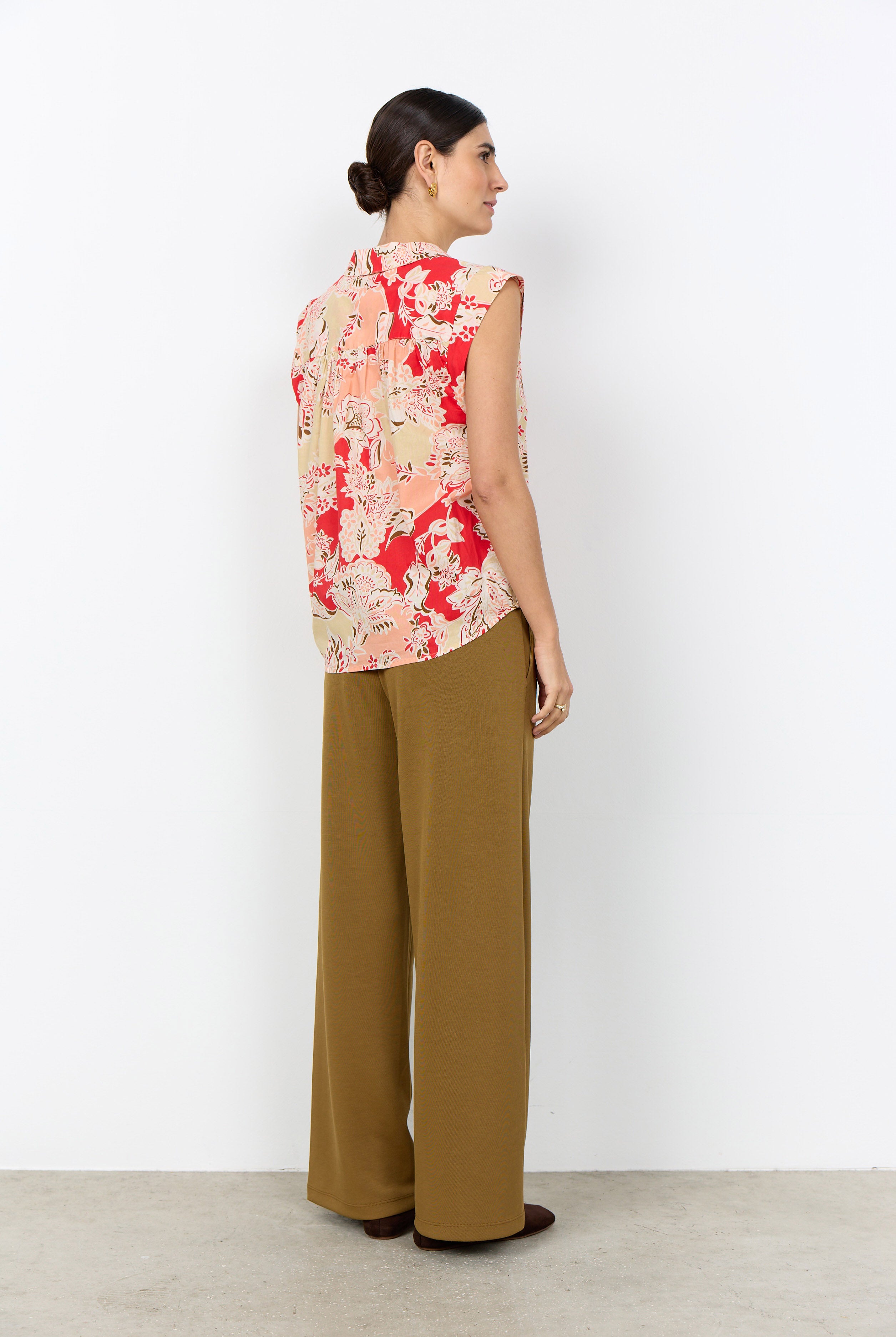 Soya Concept Faldine Sleeveless Blouse - Bittersweet Combi