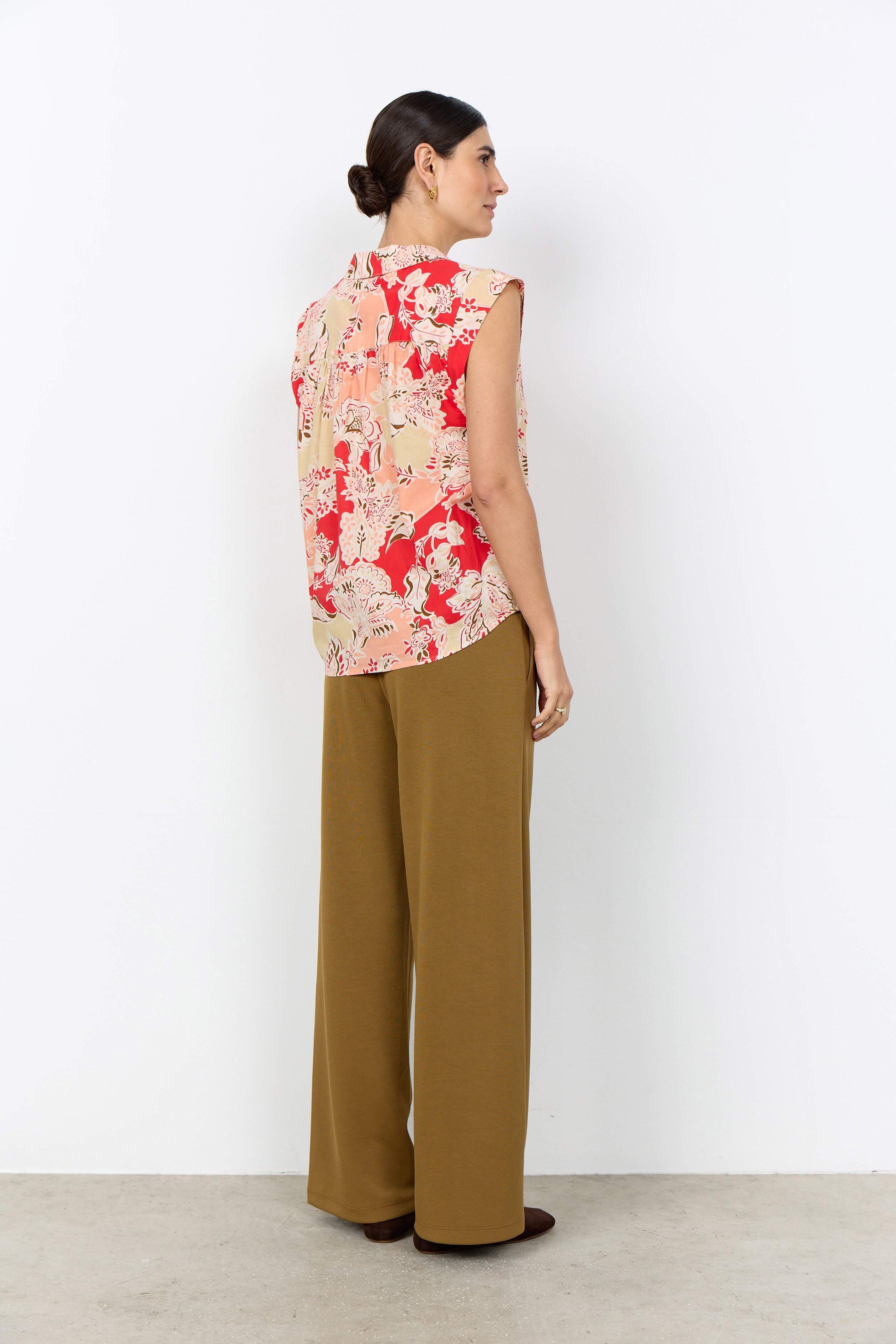 Soya Concept Faldine Sleeveless Blouse - Bittersweet Combi