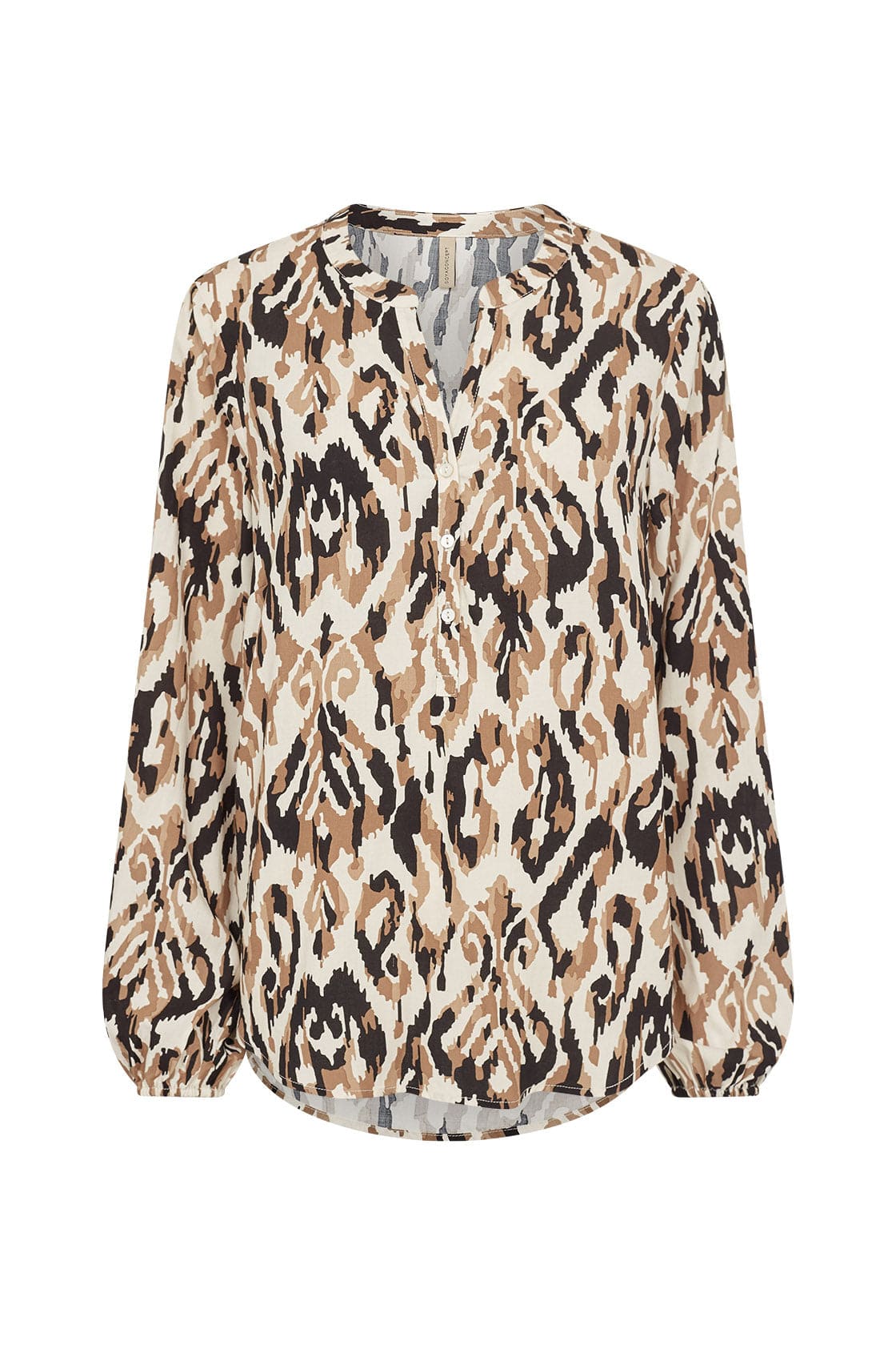Soya Concept Fang Printed Blouse - Desert Brown Combi