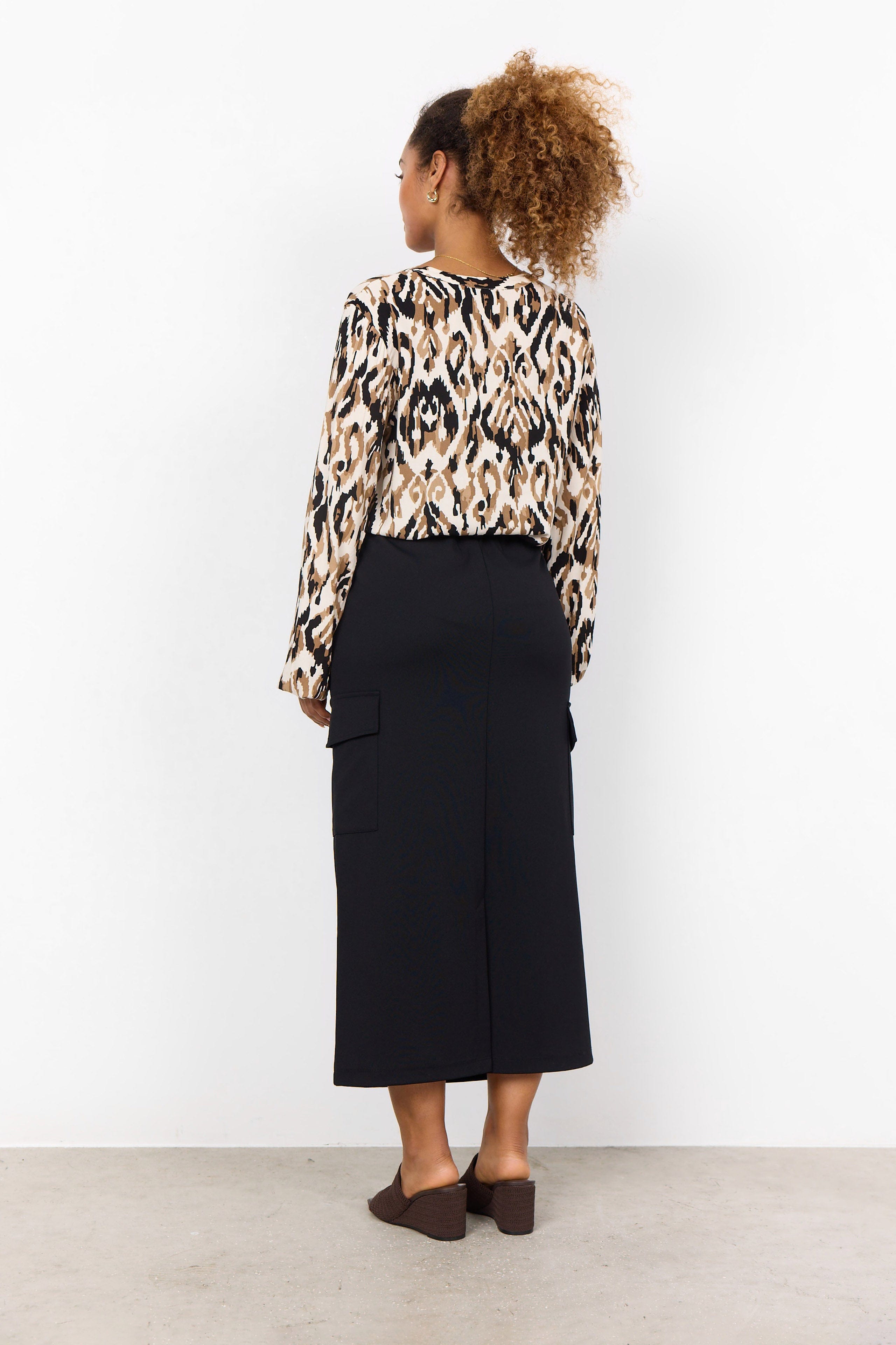 Soya Concept Fang Printed Blouse - Desert Brown Combi