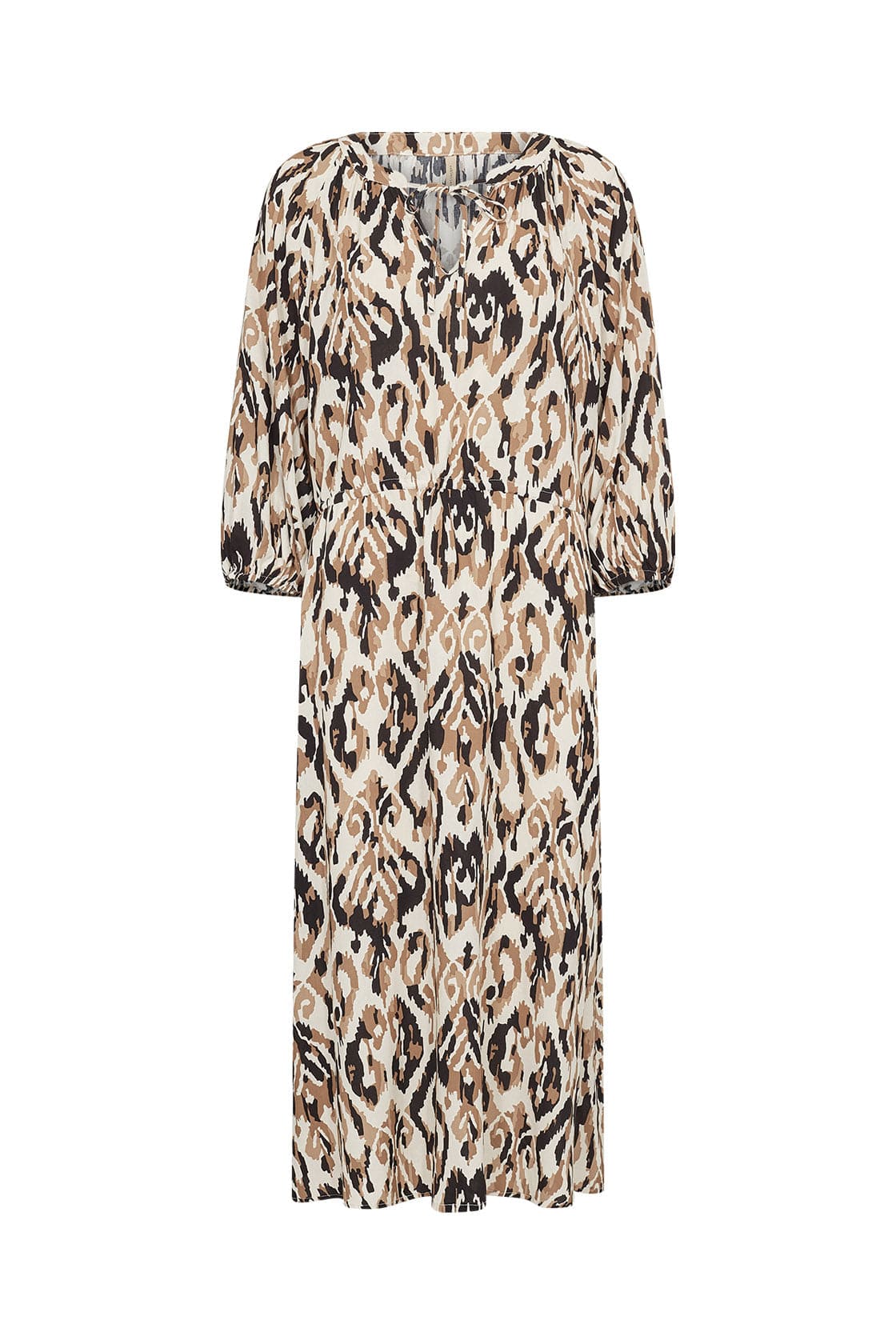 Soya Concept Fang Printed Midi Dress - Desert Brown Combi