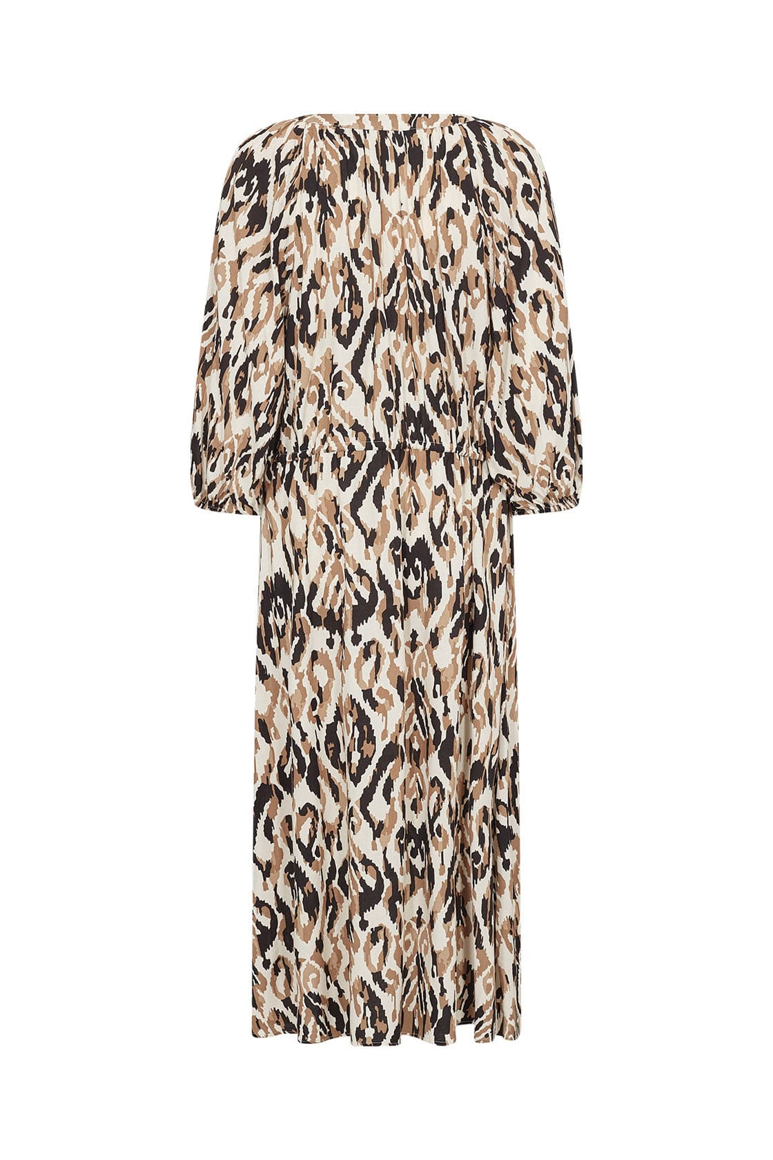 Soya Concept Fang Printed Midi Dress - Desert Brown Combi