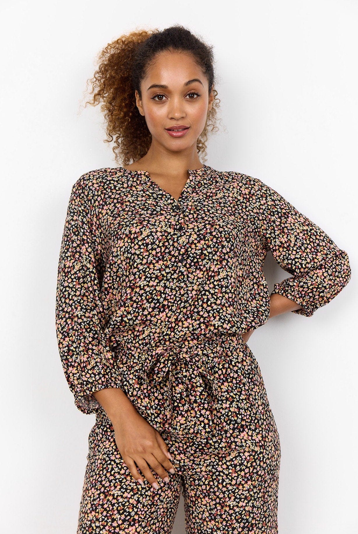 Soya Concept Farah Ditsy Print Blouse - Blush Combi