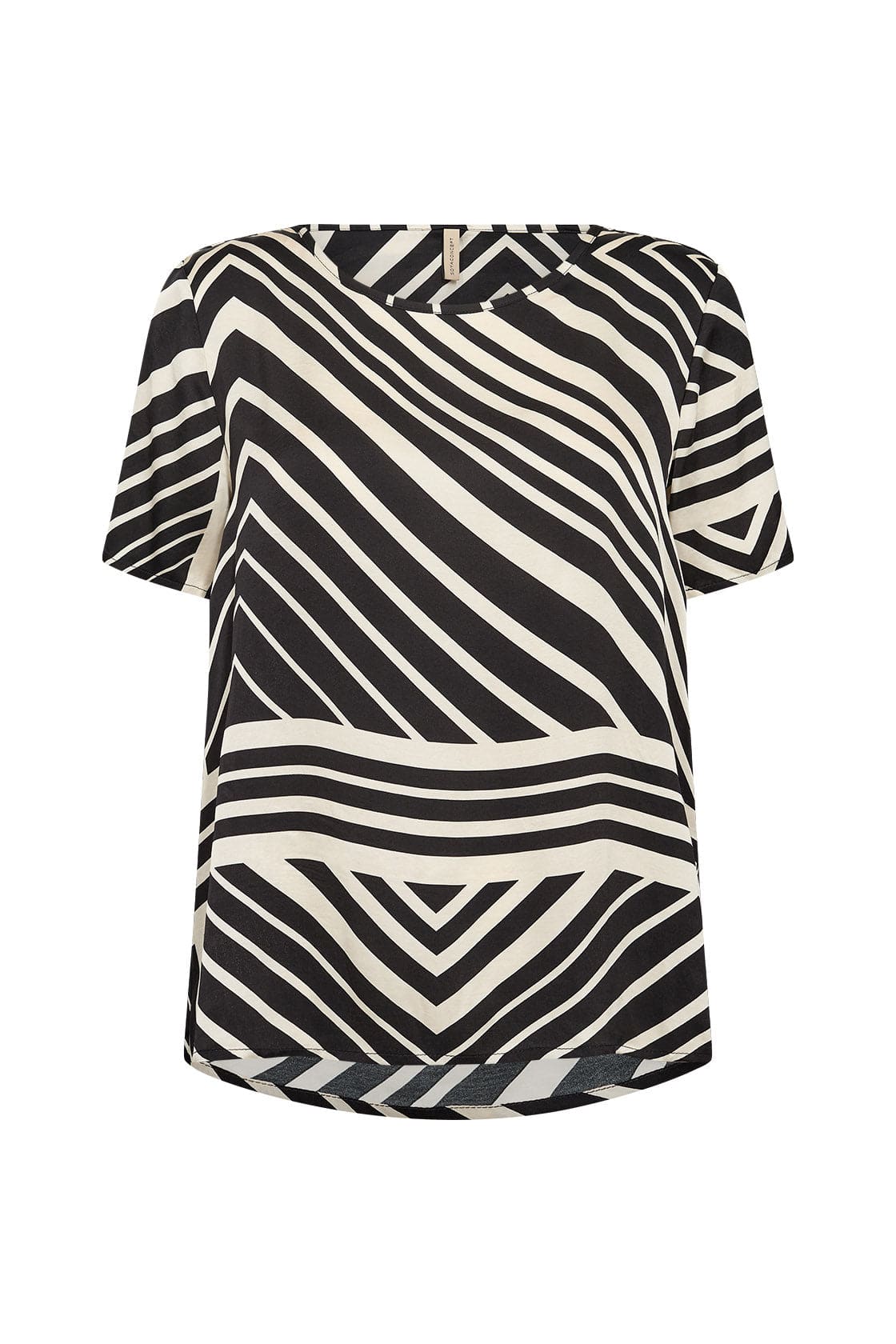 Soya Concept Faro Geometric Print Top - Black Combi