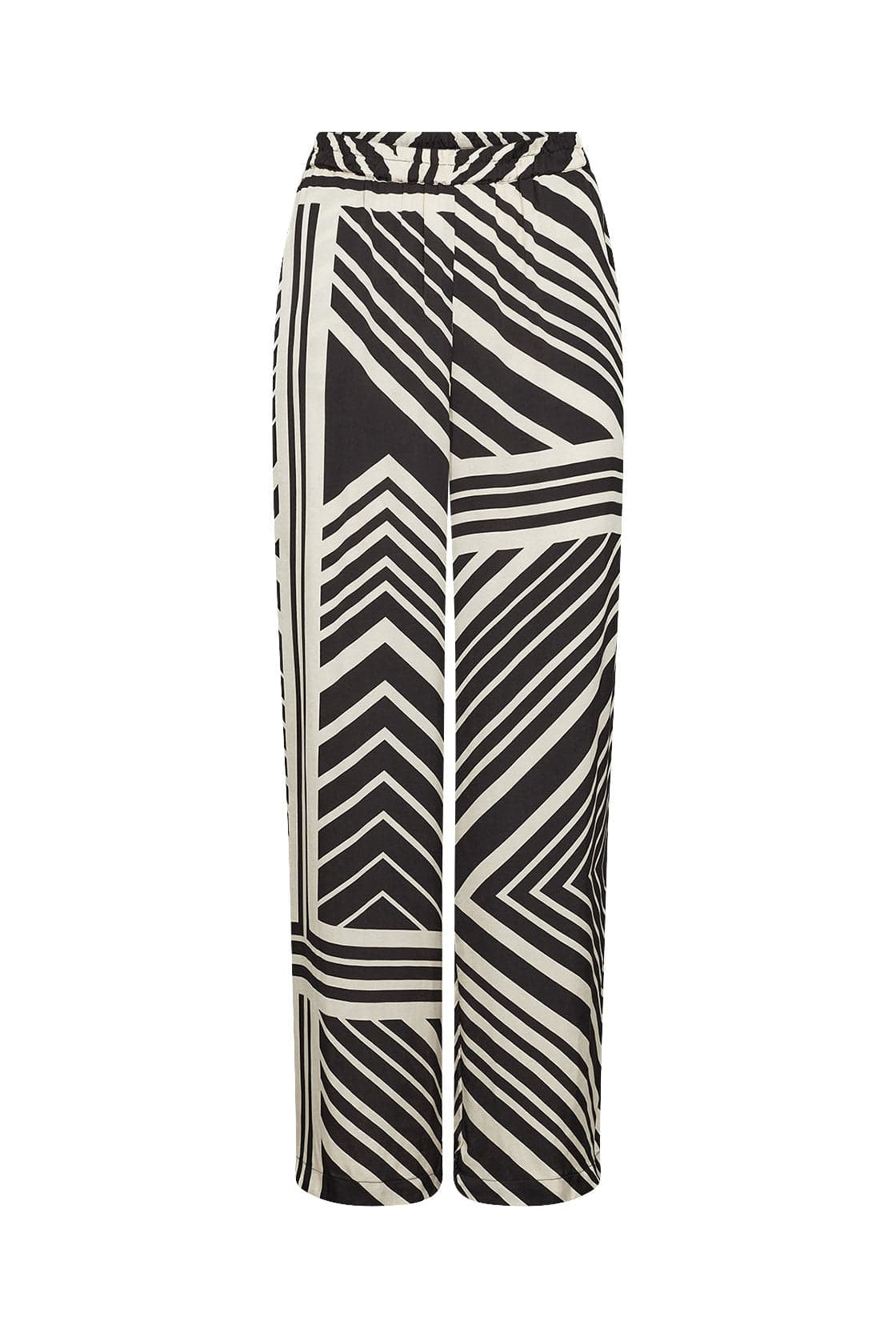 Soya Concept Faro Geometric Print Wide leg Trousers - Black Combi