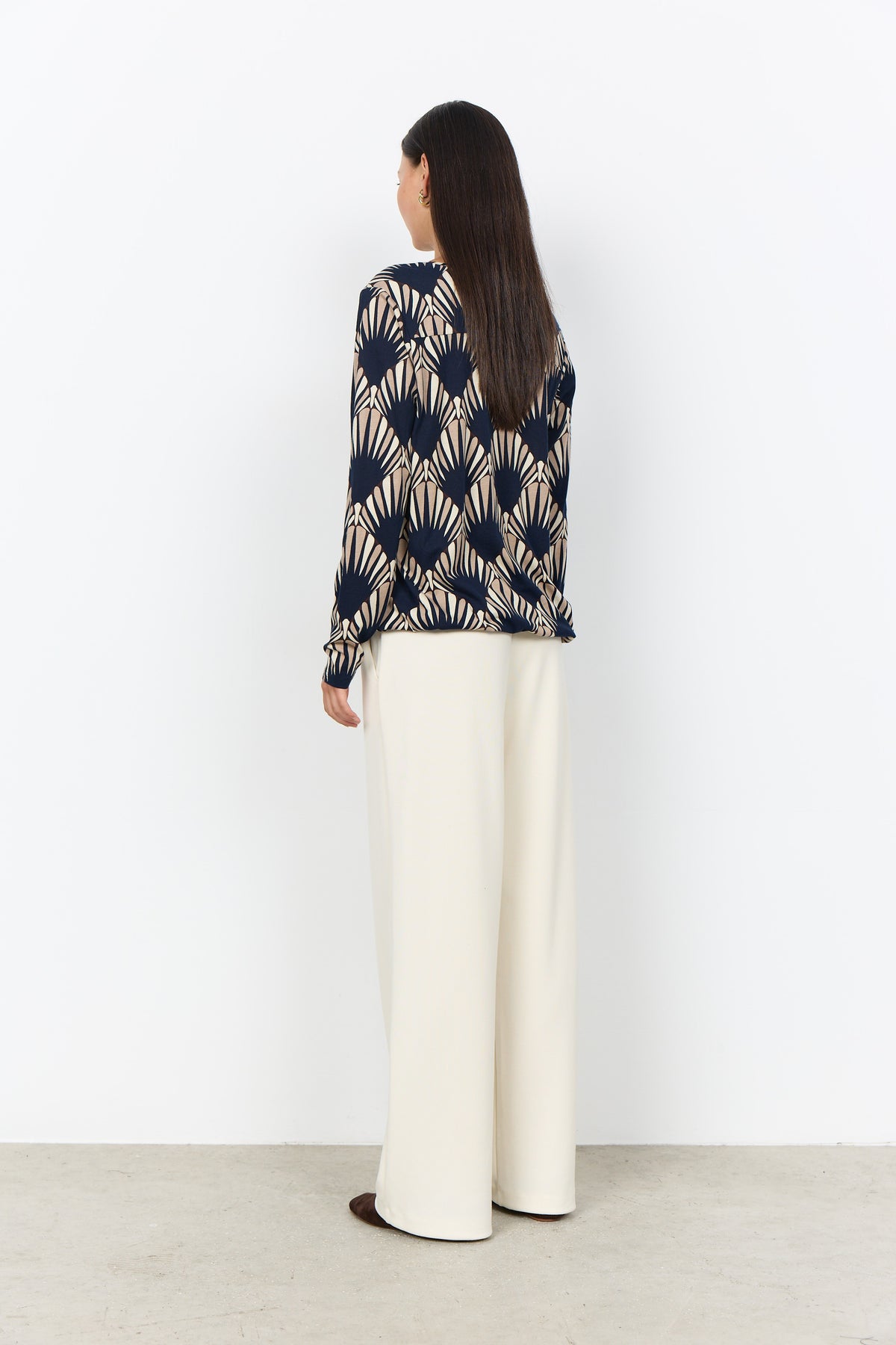 Soya Concept Felicity Art-Deco Blouse - Navy Combi