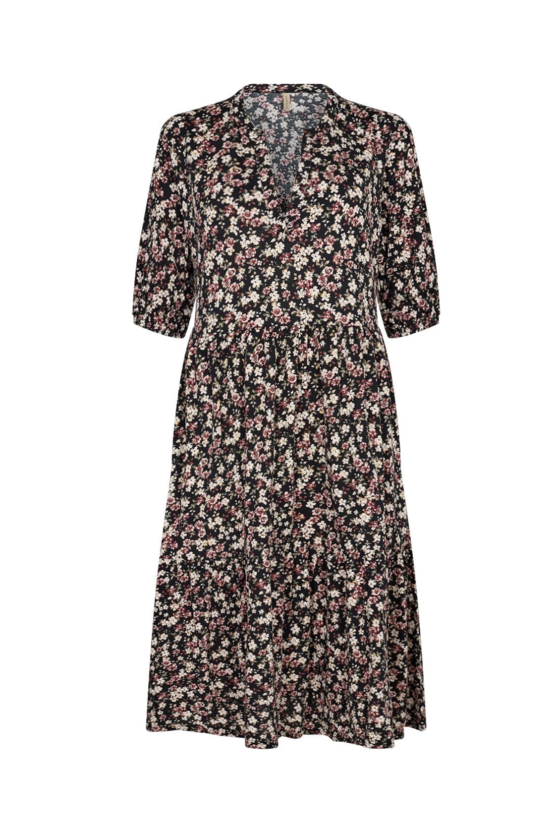 Soya Concept Felicity Knee Length Dress - Wine Combi