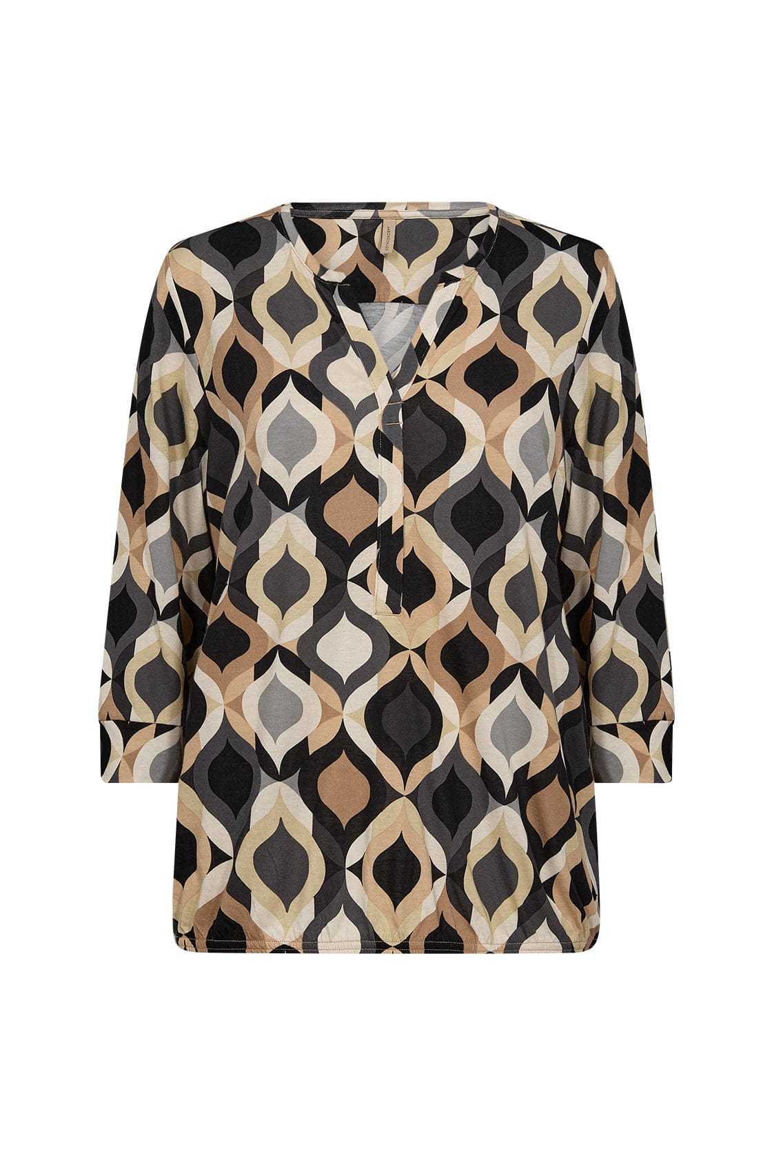 Soya Concept Felicity Printed Jersey Top - Black Combi