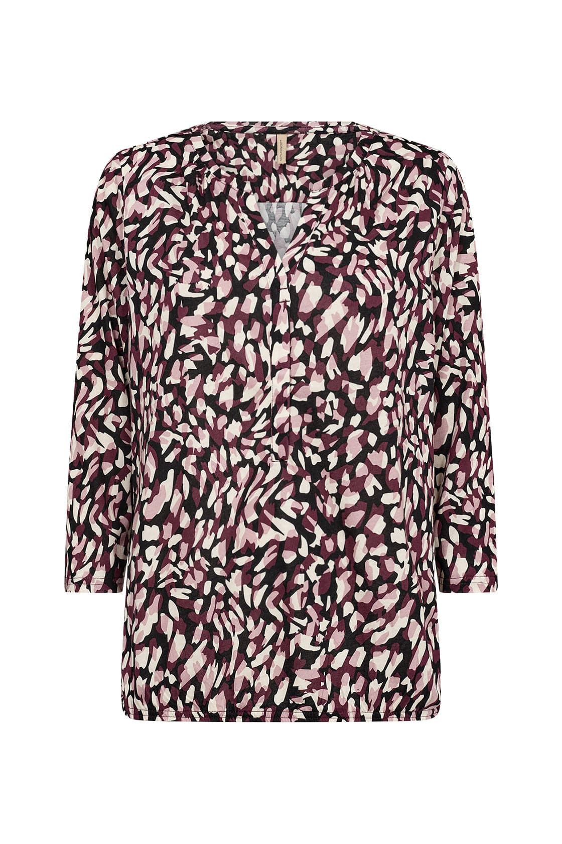 Soya Concept Felicity Printed Jersey Top - Wine Combi
