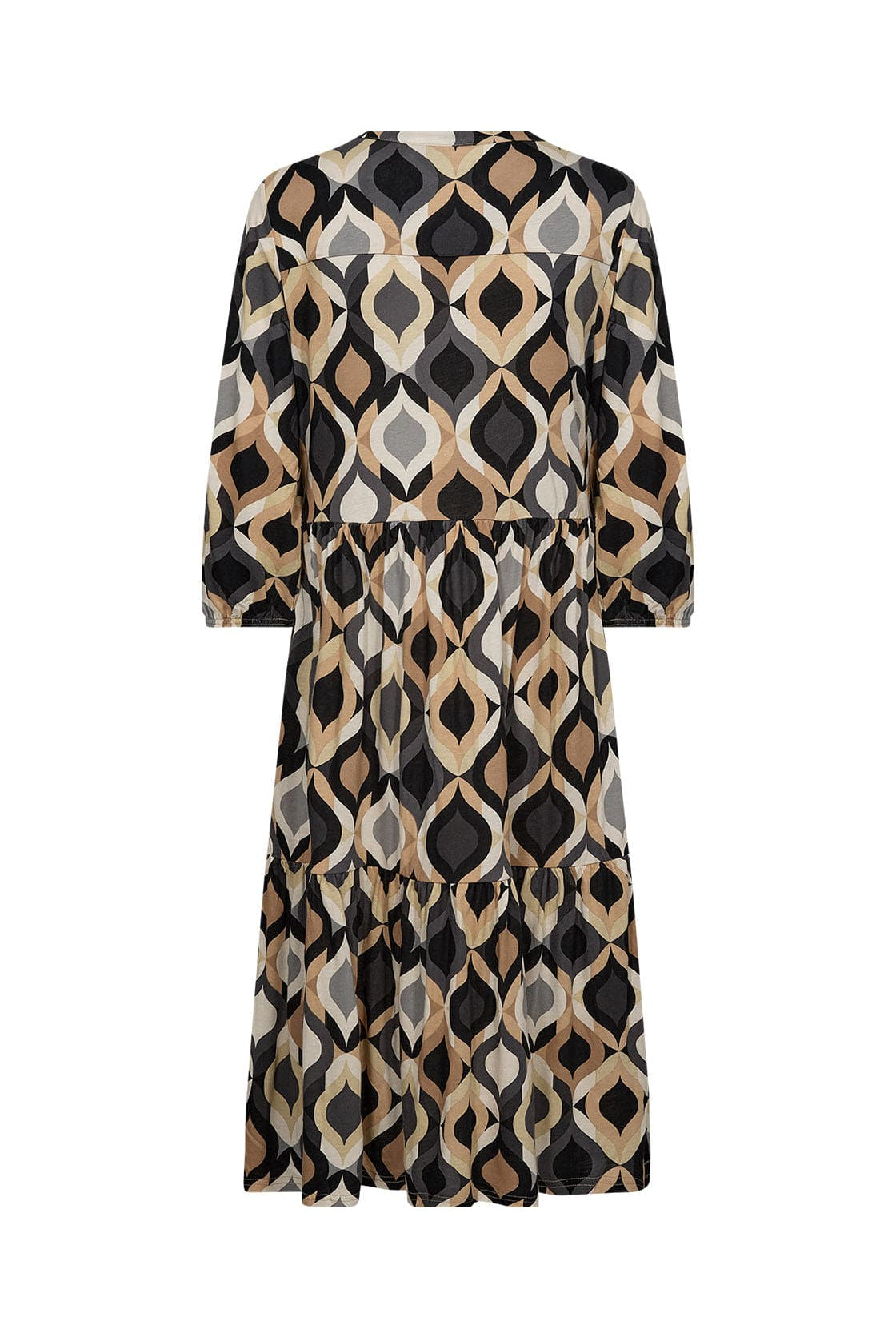 Soya Concept Felicity Printed Midi Jersey Dress - Black Combi