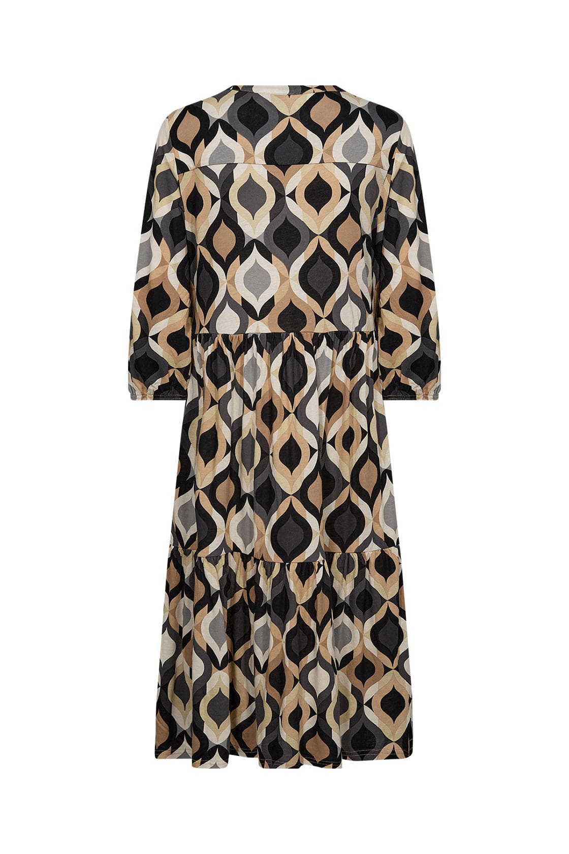 Soya Concept Felicity Printed Midi Jersey Dress - Black Combi