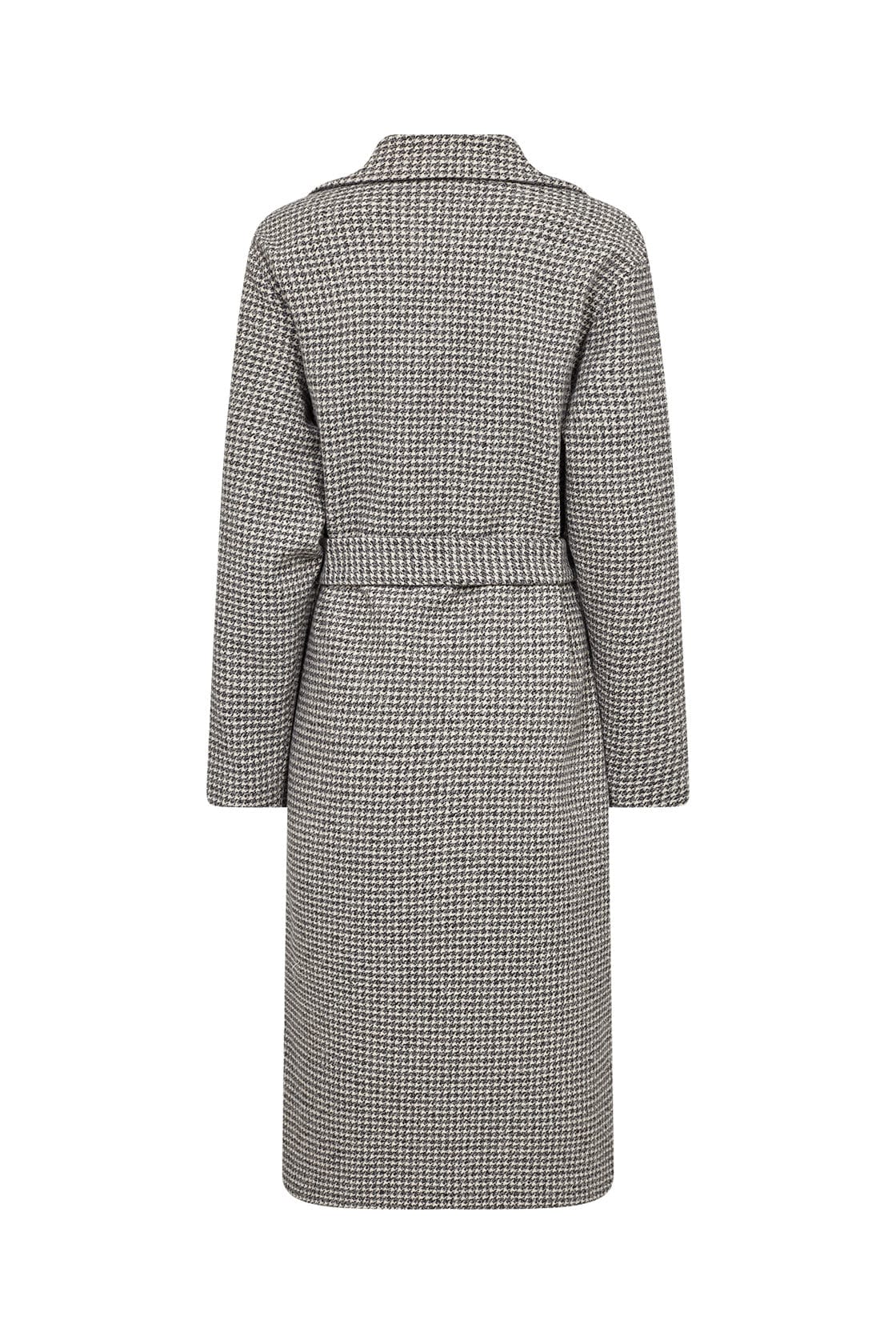 Soya Concept Felisia Wool Blend Houndstooth Coat - Black Combi