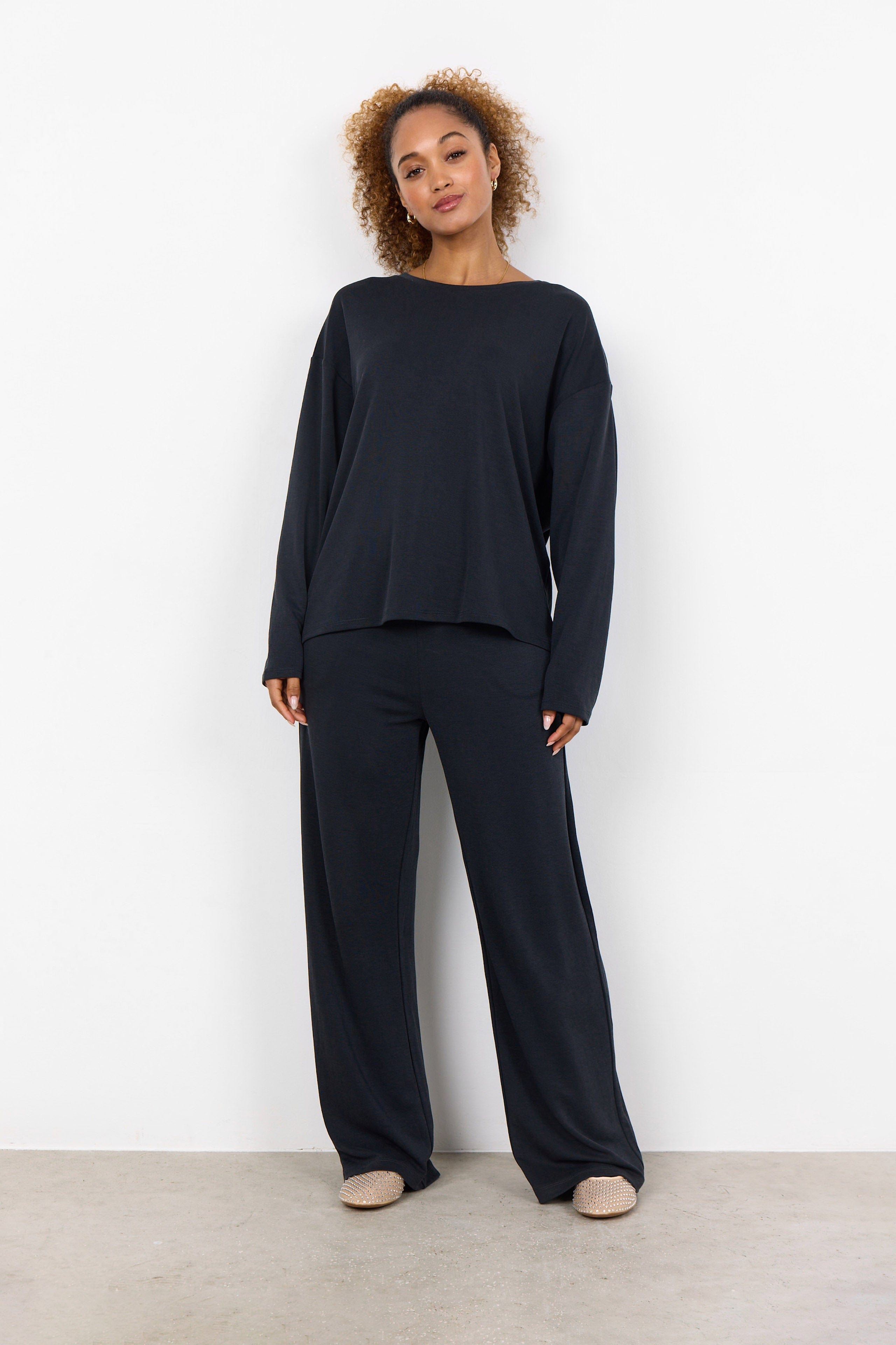 Soya Concept Felucca Modal Jersey Top - Black