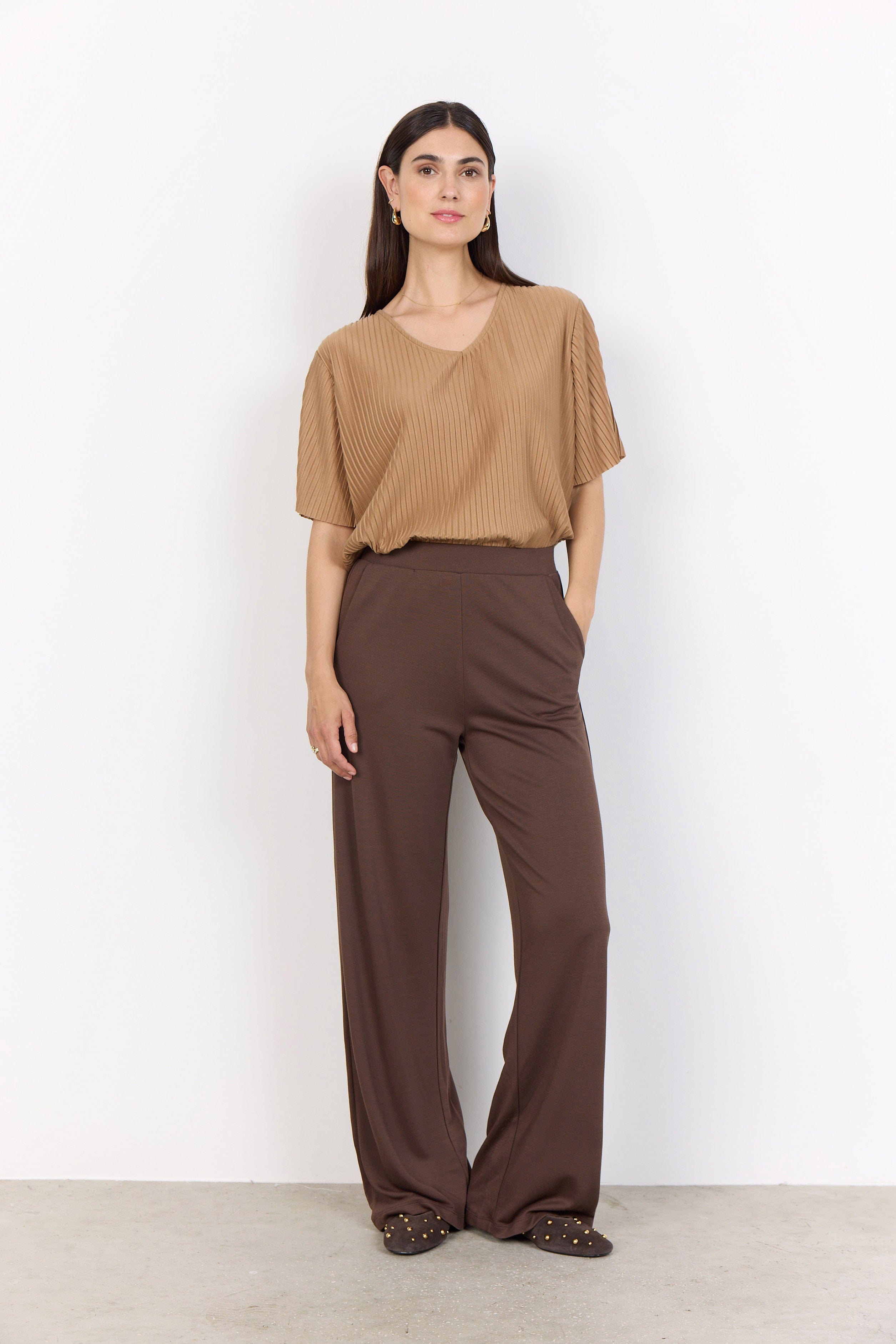 Soya Concept Felucca Modal Jersey Trousers - Hot Fudge